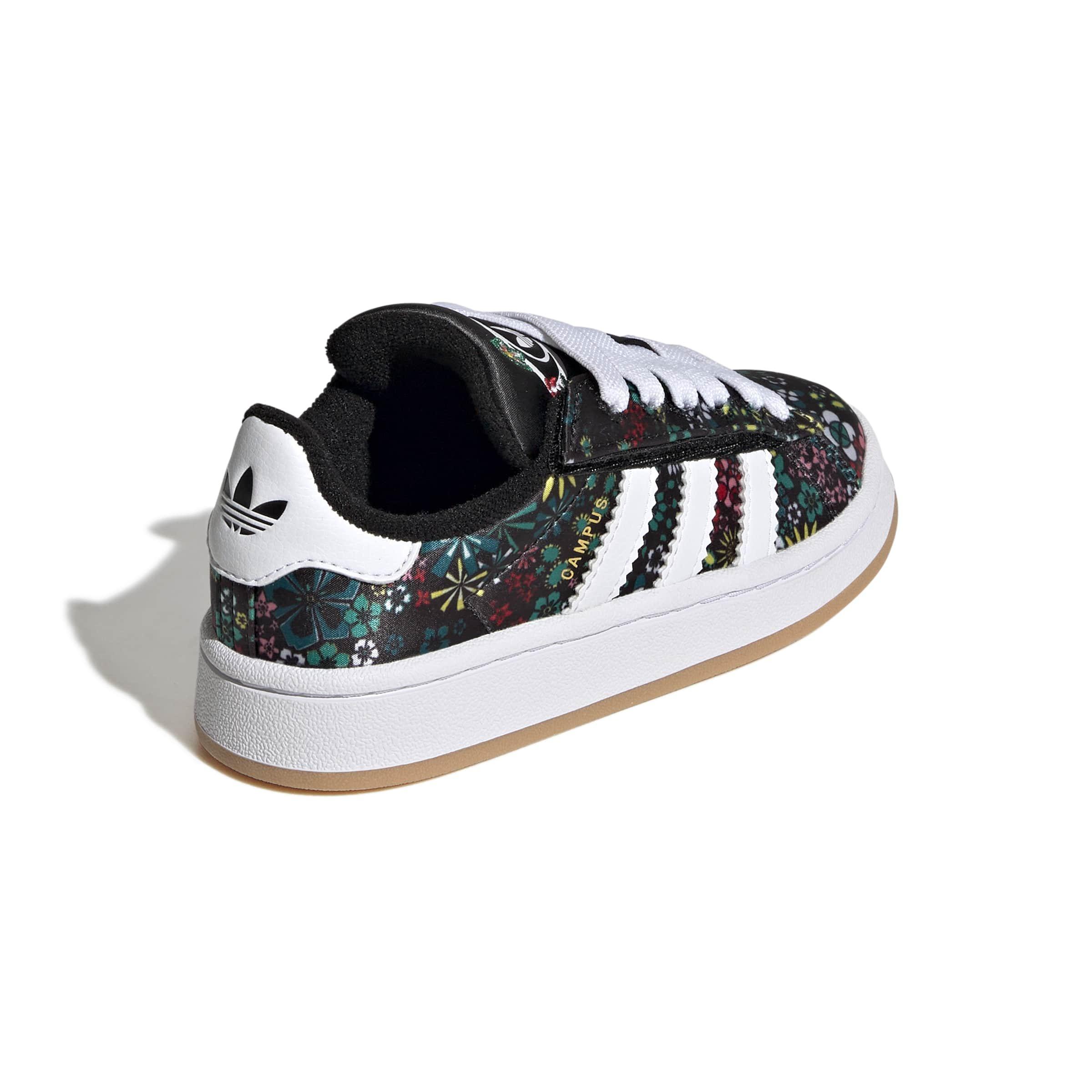 adidas Originals Liberty London Campus 00s CC EL "Core Black/White/Gold" Preschool Girls' Shoe - BLACK/WHITE/GOLD Thumbnail View 4