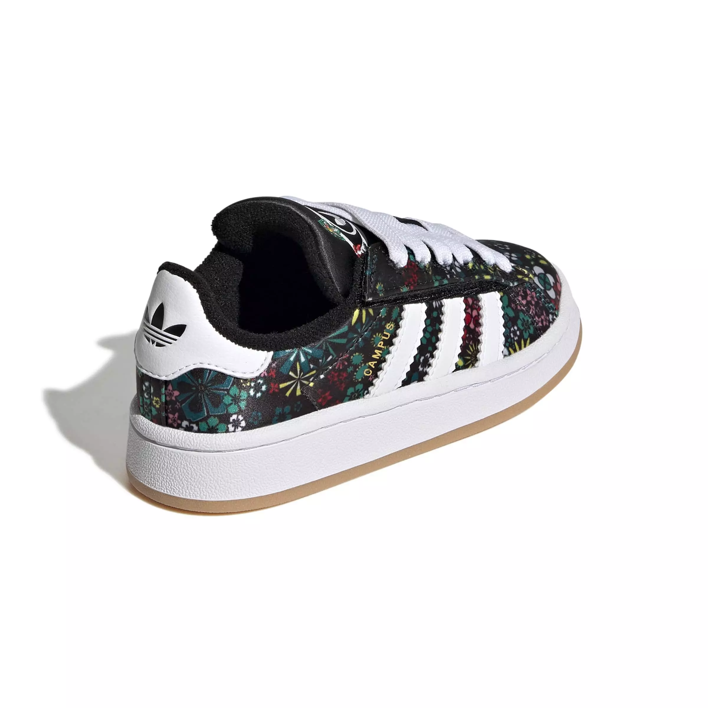 adidas Originals Liberty London Campus 00s CC EL "Core Black/White/Gold" Preschool Girls' Shoe - BLACK/WHITE/GOLD