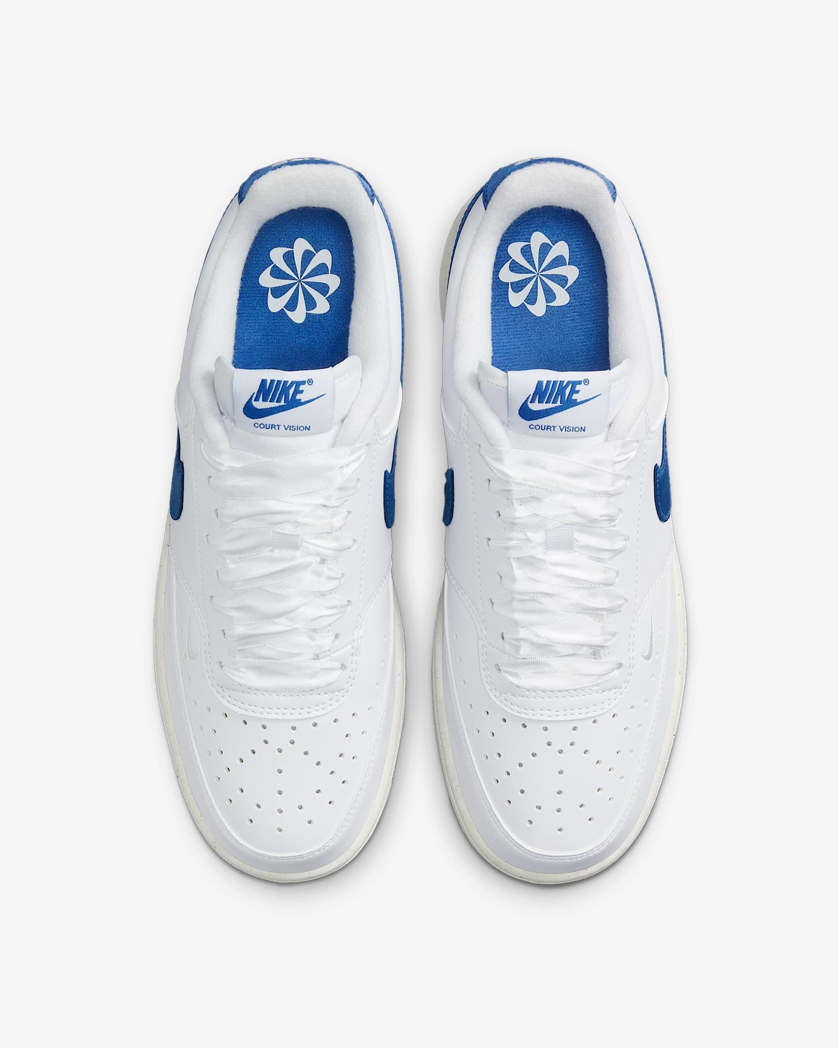 Nike Court Vision Low Next Nature "White/Sail/Game Royal" Women's Shoe - WHITE/SAIL/ROYAL Thumbnail View 3