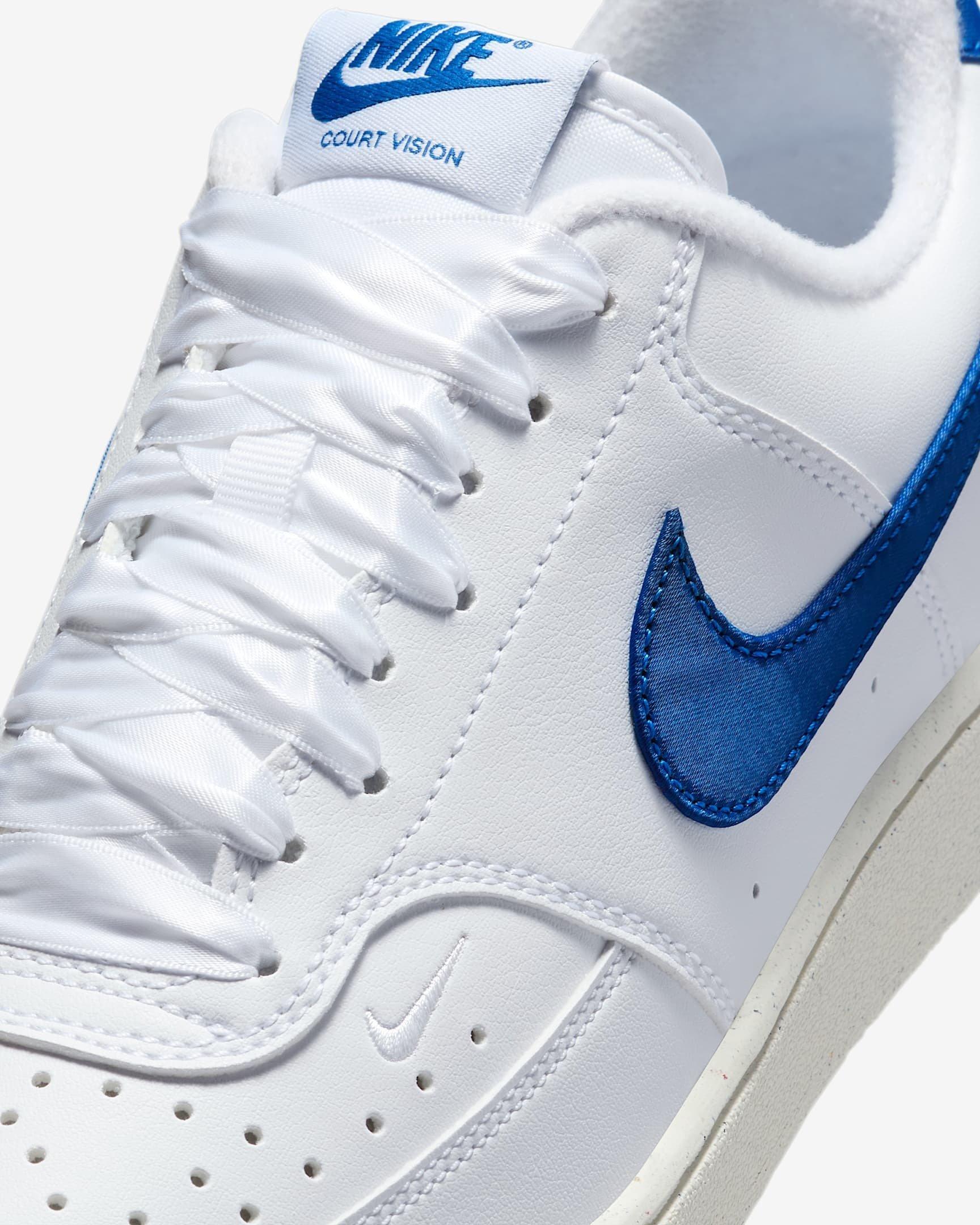 Nike Court Vision Low Next Nature "White/Sail/Game Royal" Women's Shoe - WHITE/SAIL/ROYAL Thumbnail View 6