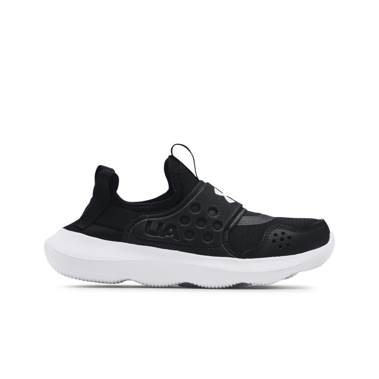Under Armour Runplay "Black/White" Preschool Boys' Running Shoe - BLACK/WHITE Thumbnail View 1