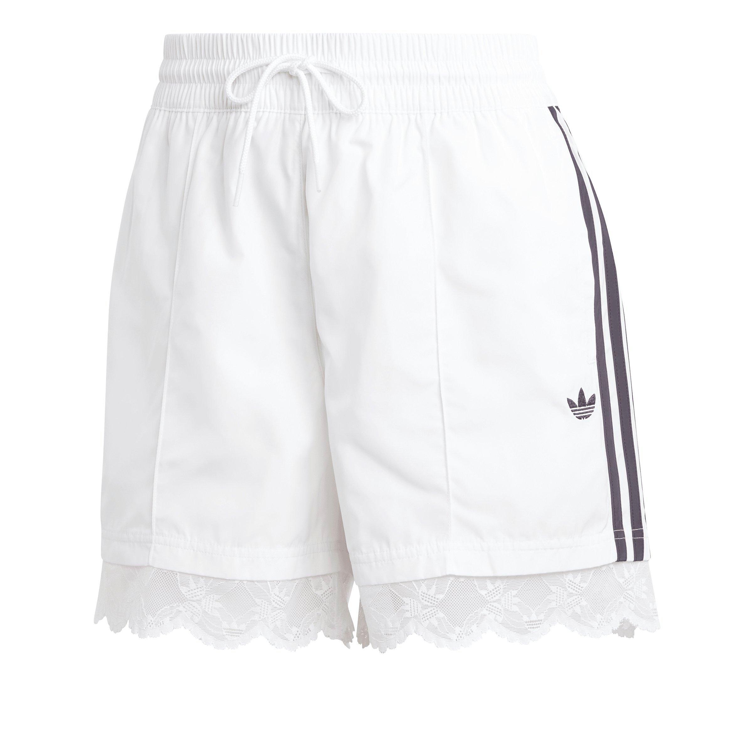 adidas Originals Women's Lace Trim 3-Stripe Short - White