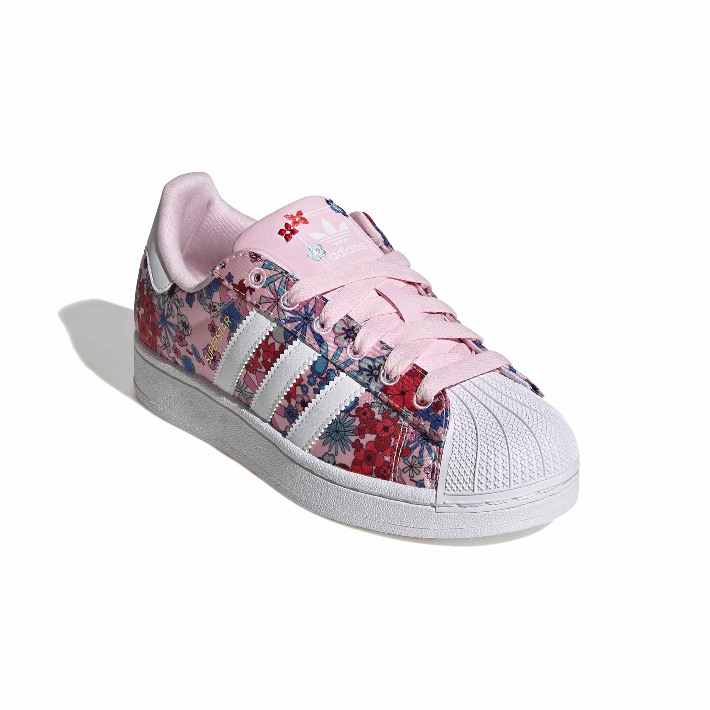 adidas Originals Liberty London Superstar II "Clear Pink/White/Light Pink" Grade School Girls' Shoe - PINK/WHITE/LT PINK Thumbnail View 3