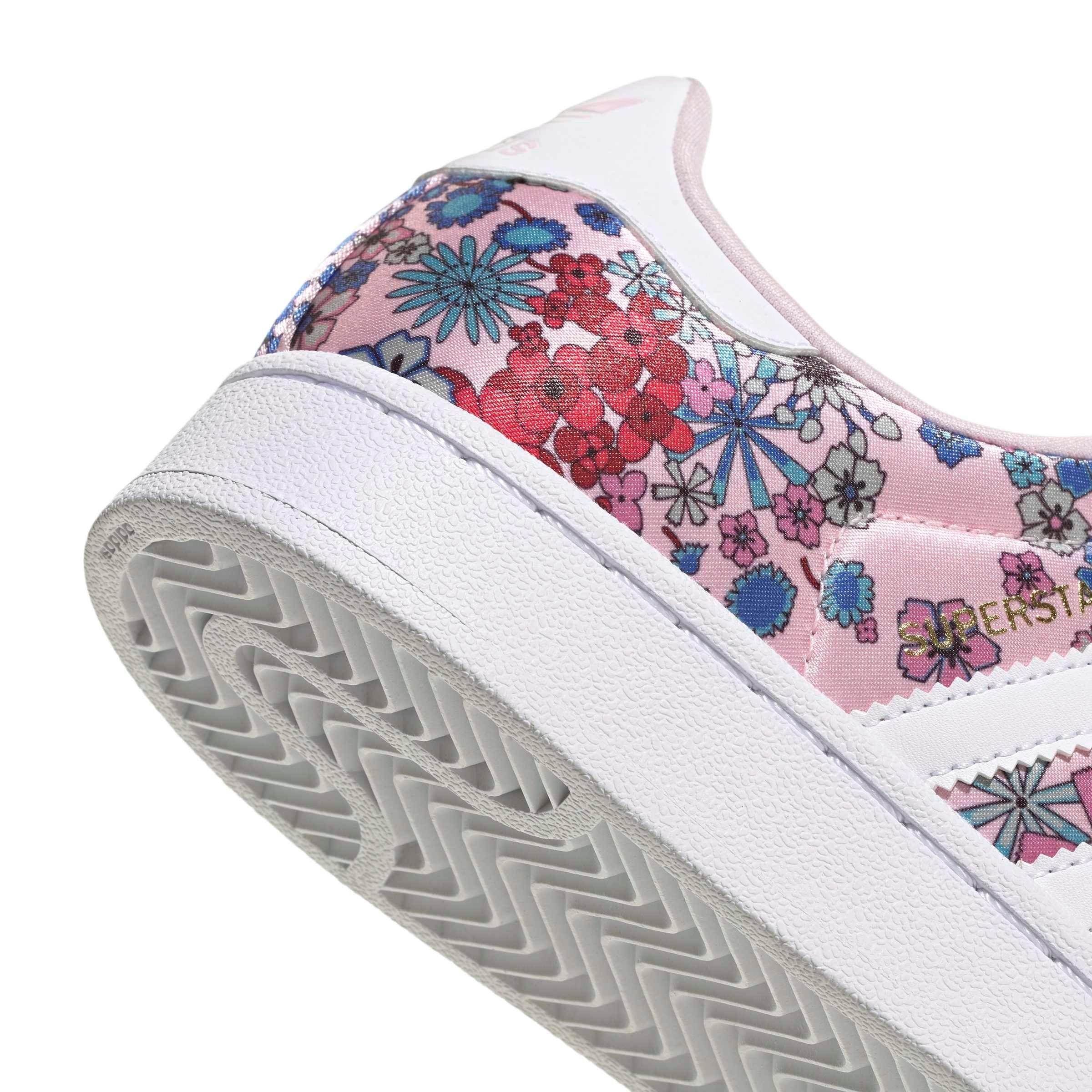 adidas Originals Liberty London Superstar II "Clear Pink/White/Light Pink" Grade School Girls' Shoe - PINK/WHITE/LT PINK Thumbnail View 7