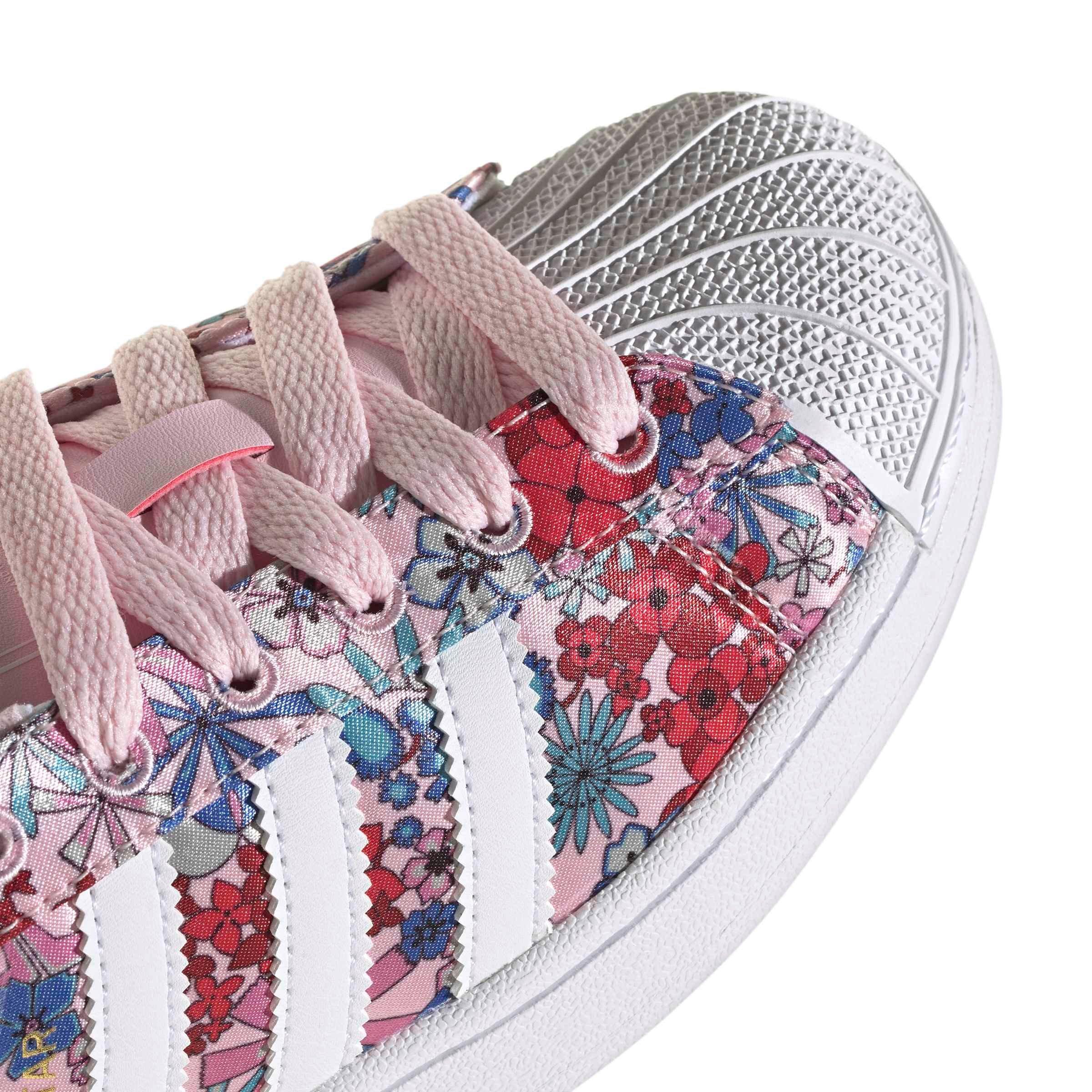 adidas Originals Liberty London Superstar II "Clear Pink/White/Light Pink" Grade School Girls' Shoe - PINK/WHITE/LT PINK Thumbnail View 8