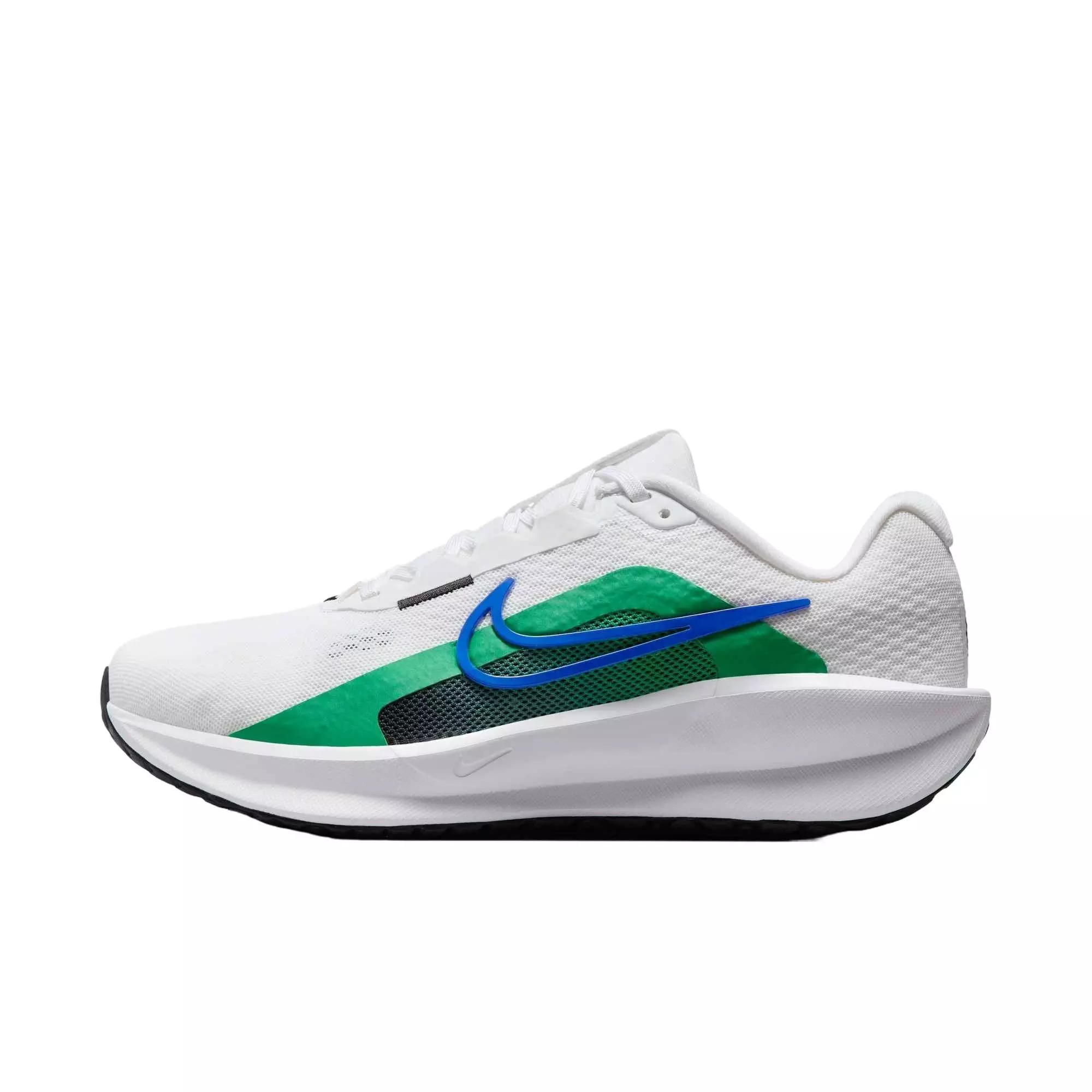 Nike Downshifter 13 "White/Stadium Green/Black/Racer Blue" Women's Wide Running Shoe - WHITE/GREEN/BLACK/BLUE