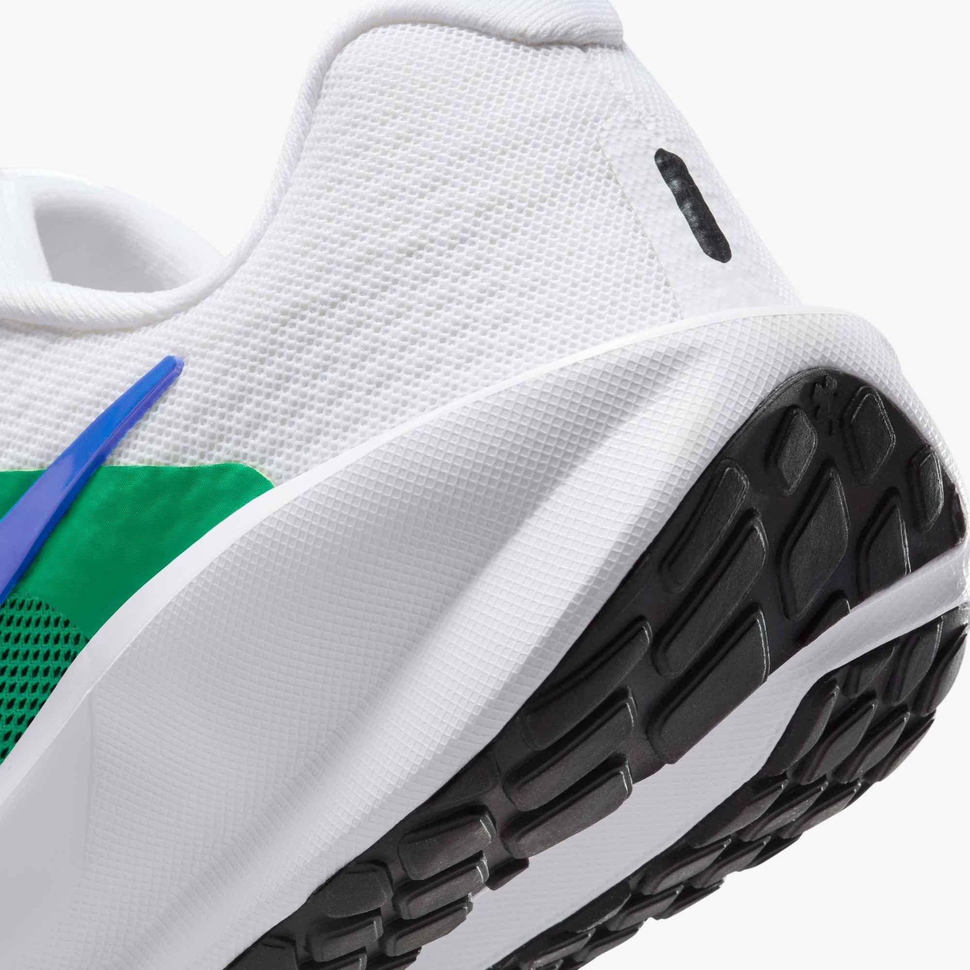 Nike Downshifter 13 "White/Stadium Green/Black/Racer Blue" Women's Wide Running Shoe - WHITE/GREEN/BLACK/BLUE Thumbnail View 7