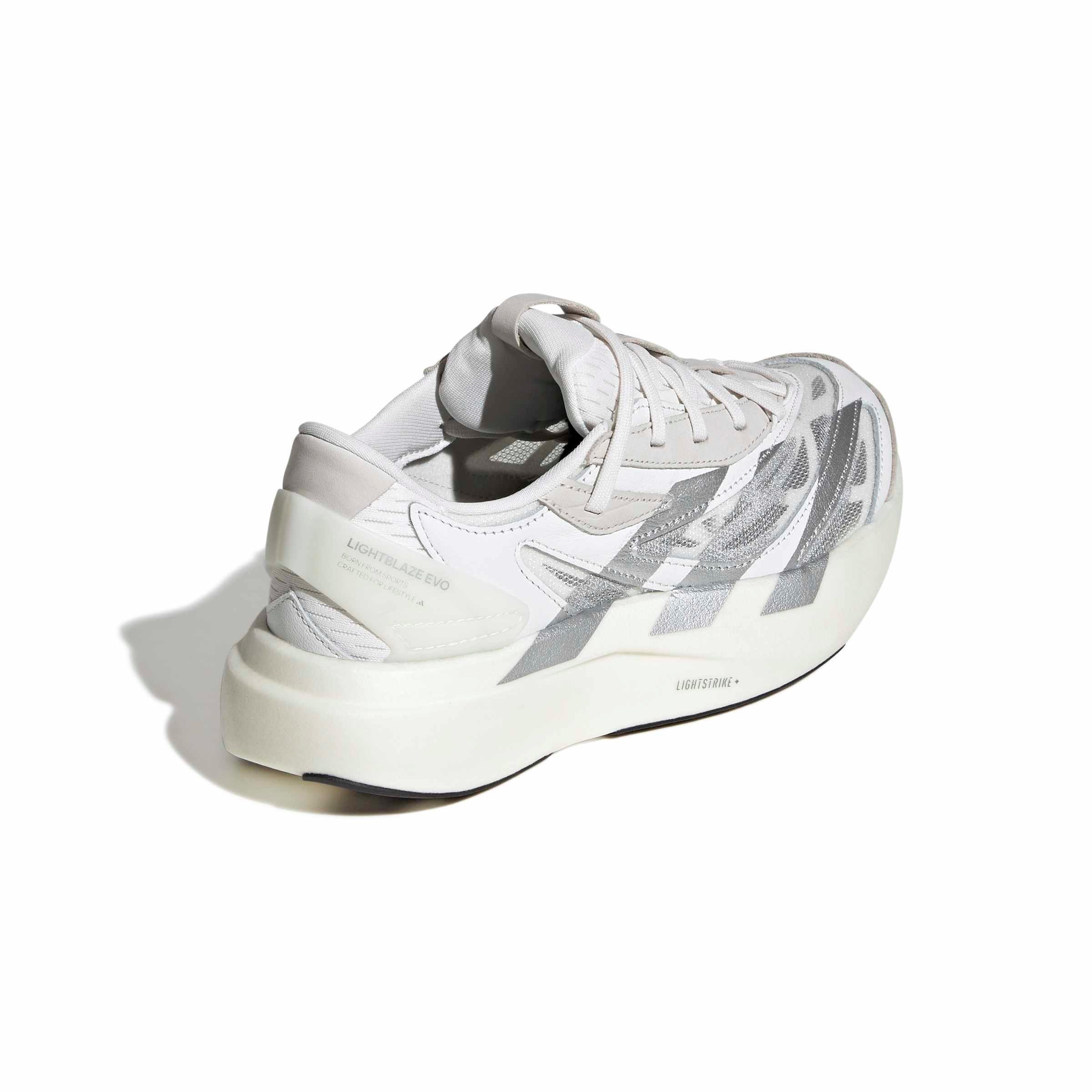 adidas Lightblaze Evo SL "Core White/Matte Silver/Core Black" Women's Shoe - WHITE/SILVER/BLACK