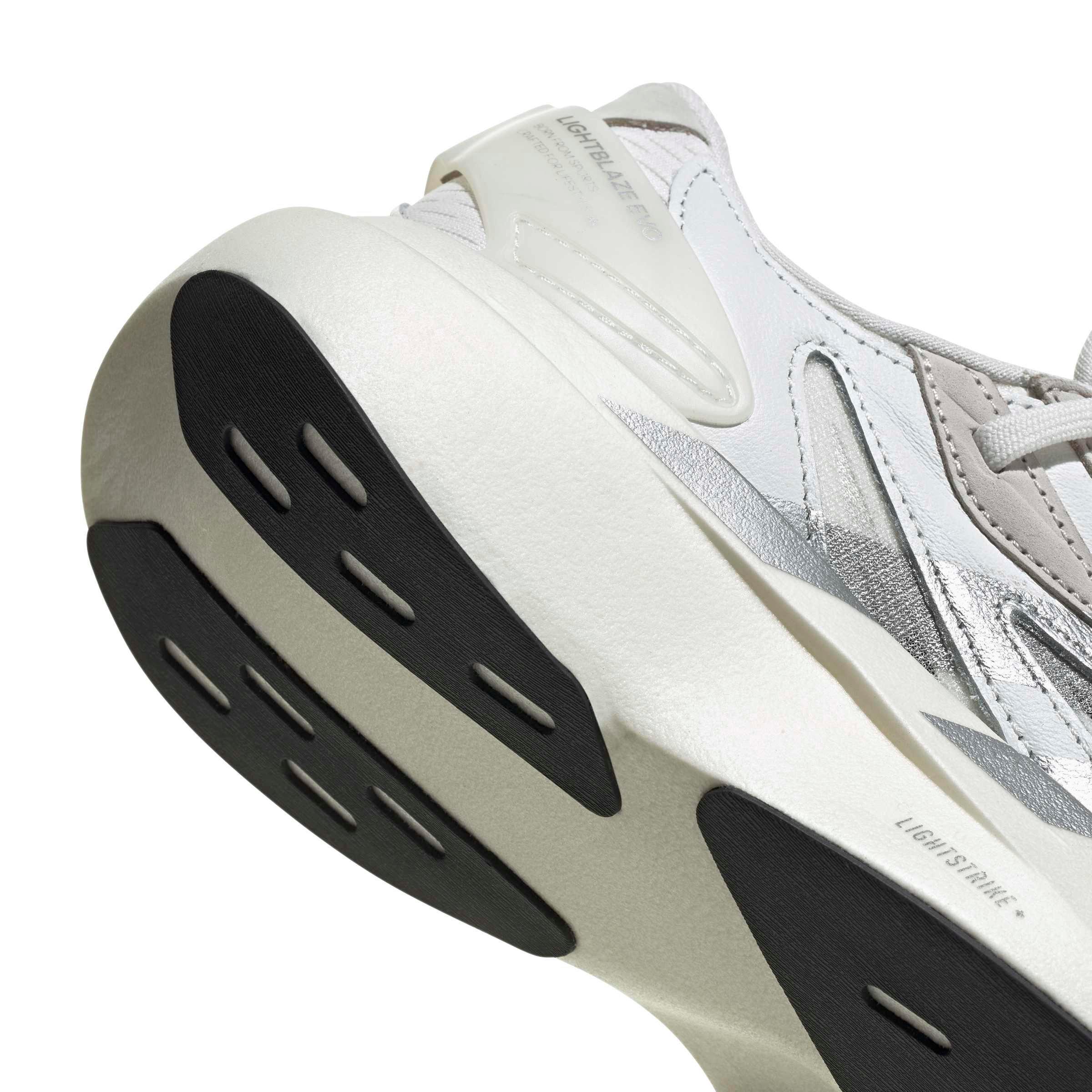 adidas Lightblaze Evo SL "Core White/Matte Silver/Core Black" Women's Shoe - WHITE/SILVER/BLACK
