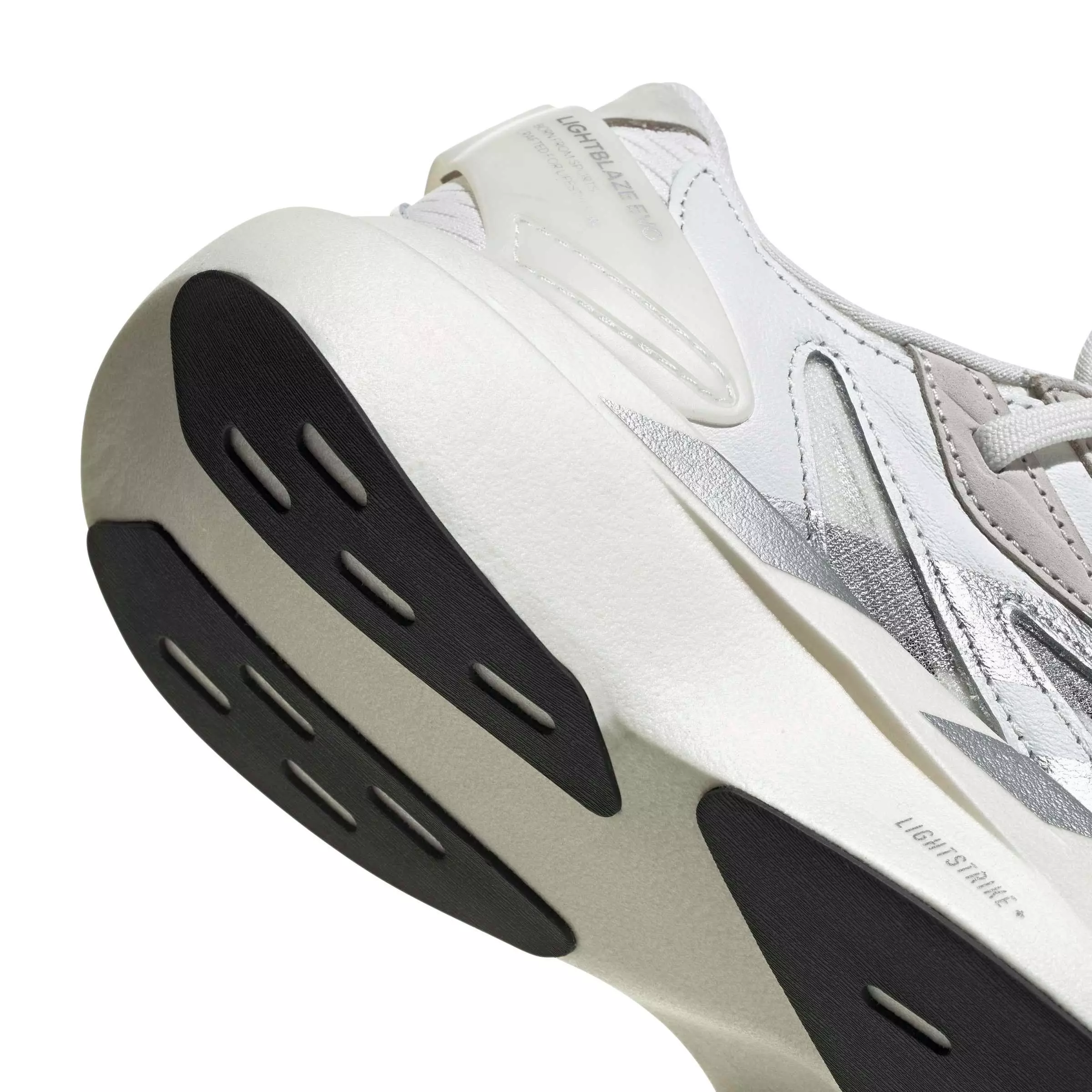 adidas Lightblaze Evo SL "Core White/Matte Silver/Core Black" Women's Shoe - WHITE/SILVER/BLACK