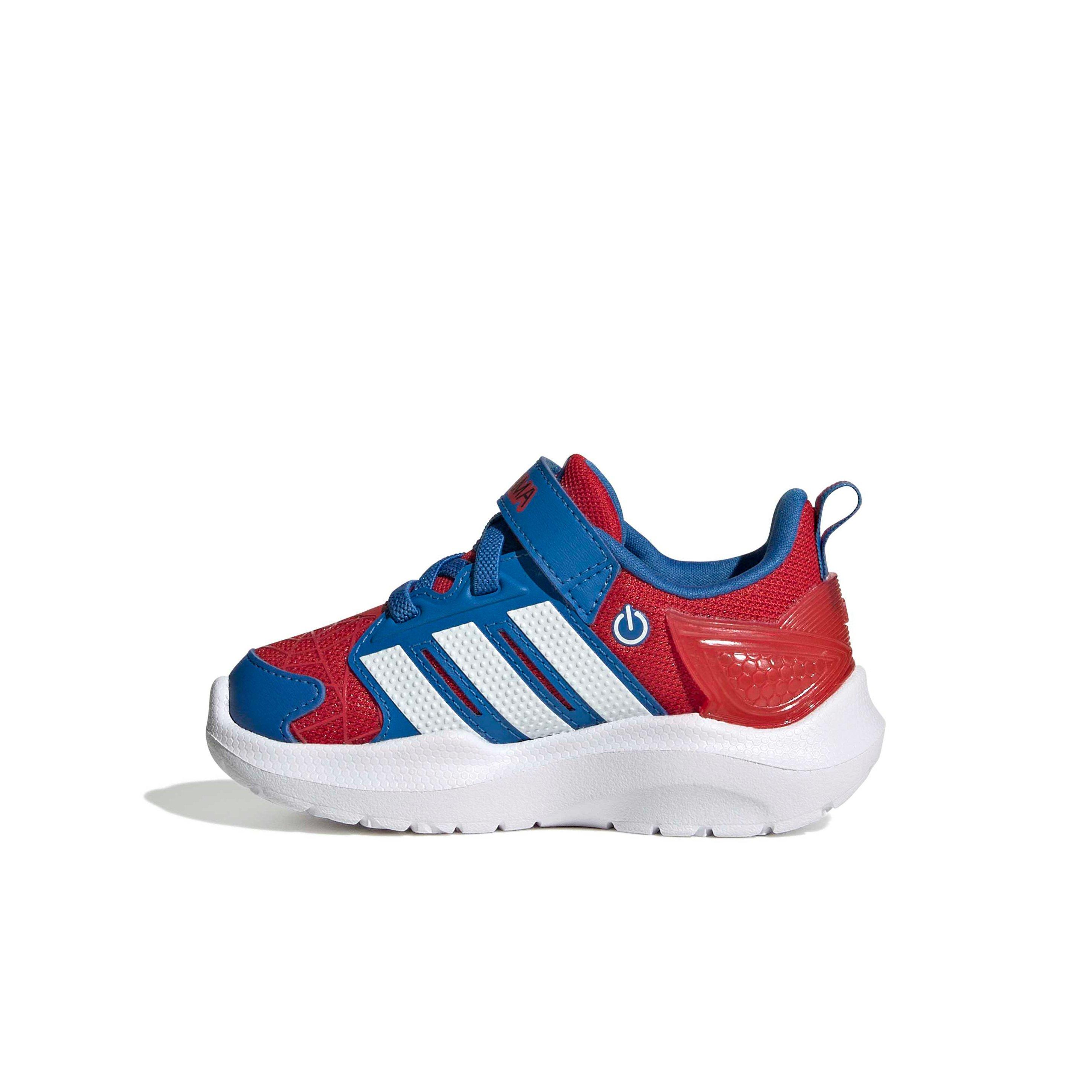 adidas Marvel Lightorama Spider-Man Infant Boys' "Better Scarlet/Ftwr White/Bright Royal" Shoe
