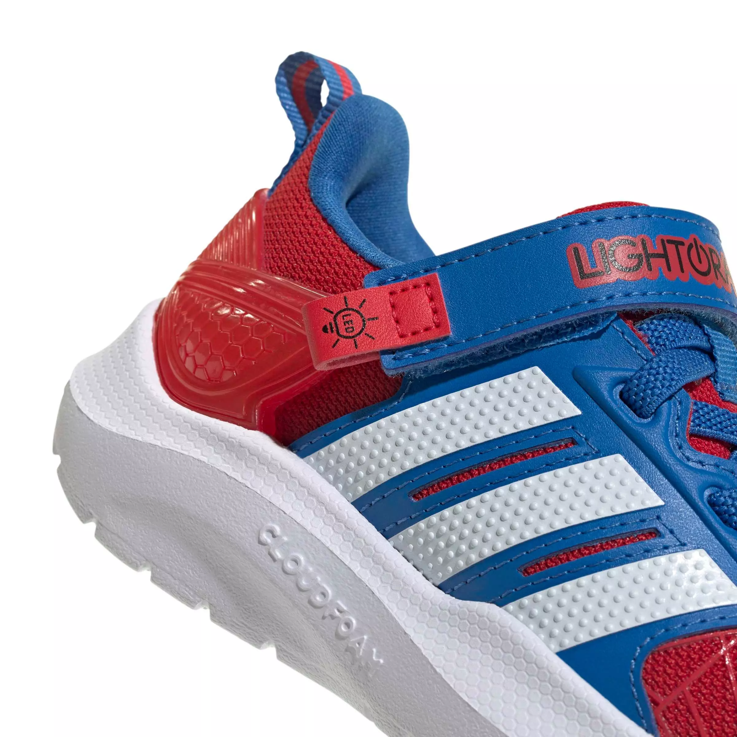 adidas Marvel Lightorama Spider-Man "Better Scarlet/Ftwr White/Bright Royal" Infant Boys' Shoe - SCARLET/WHITE/ROYAL