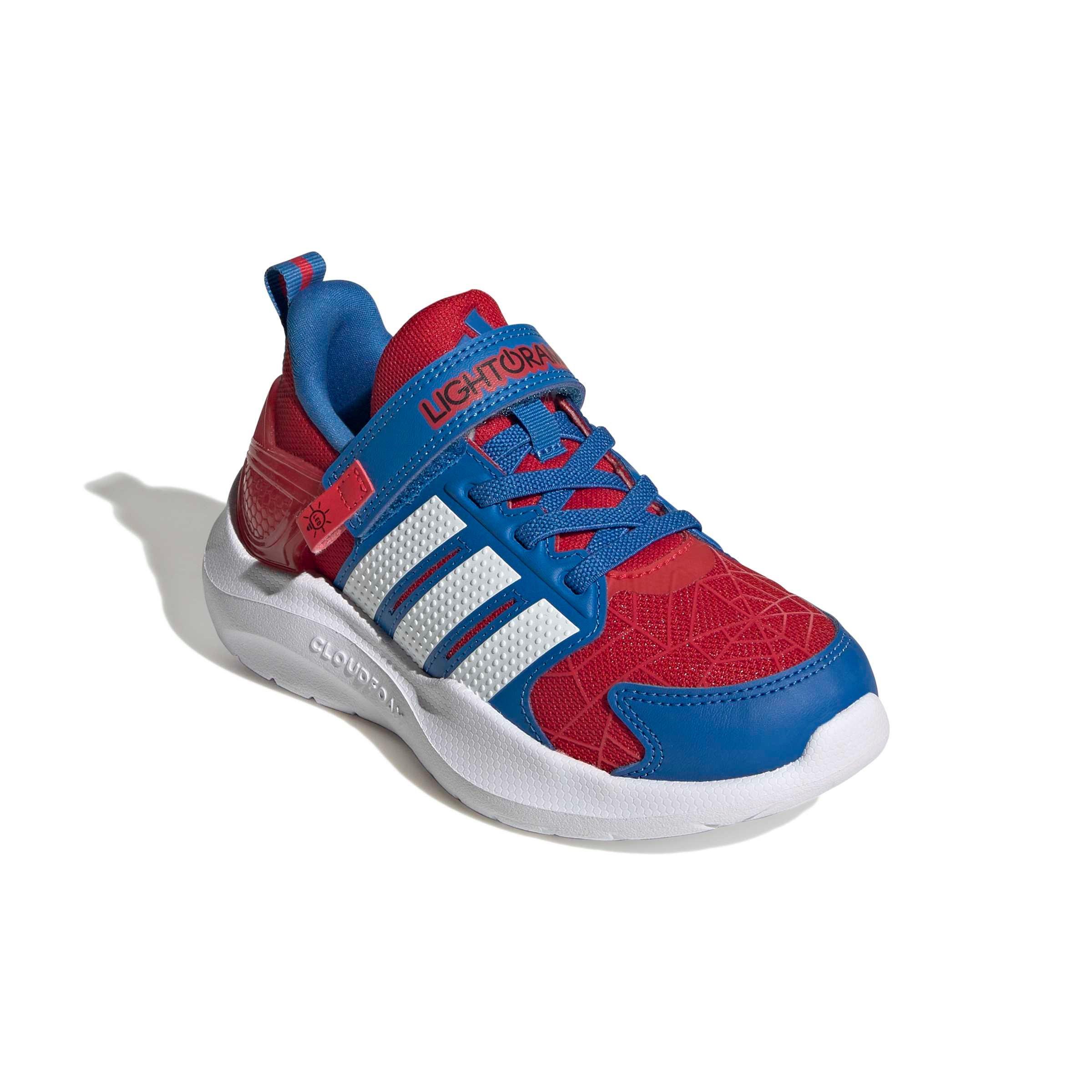 adidas Marvel Lightorama Spider-Man "Better Scarlet/Ftwr White/Bright Royal" Preschool Boys' Shoe - SCARLET/WHITE/ROYAL Thumbnail View 3