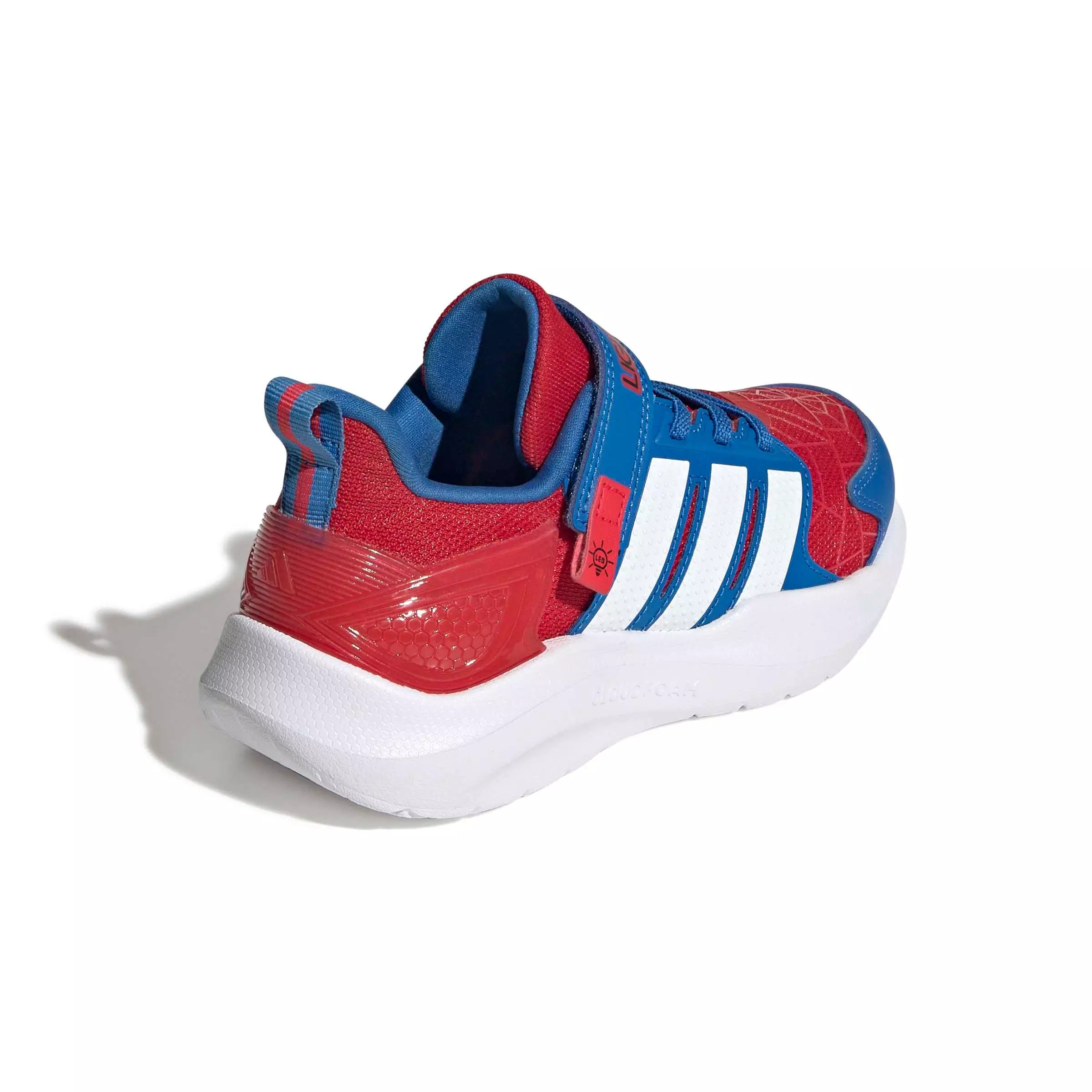 adidas Marvel Lightorama Spider-Man "Better Scarlet/Ftwr White/Bright Royal" Preschool Boys' Shoe - SCARLET/WHITE/ROYAL