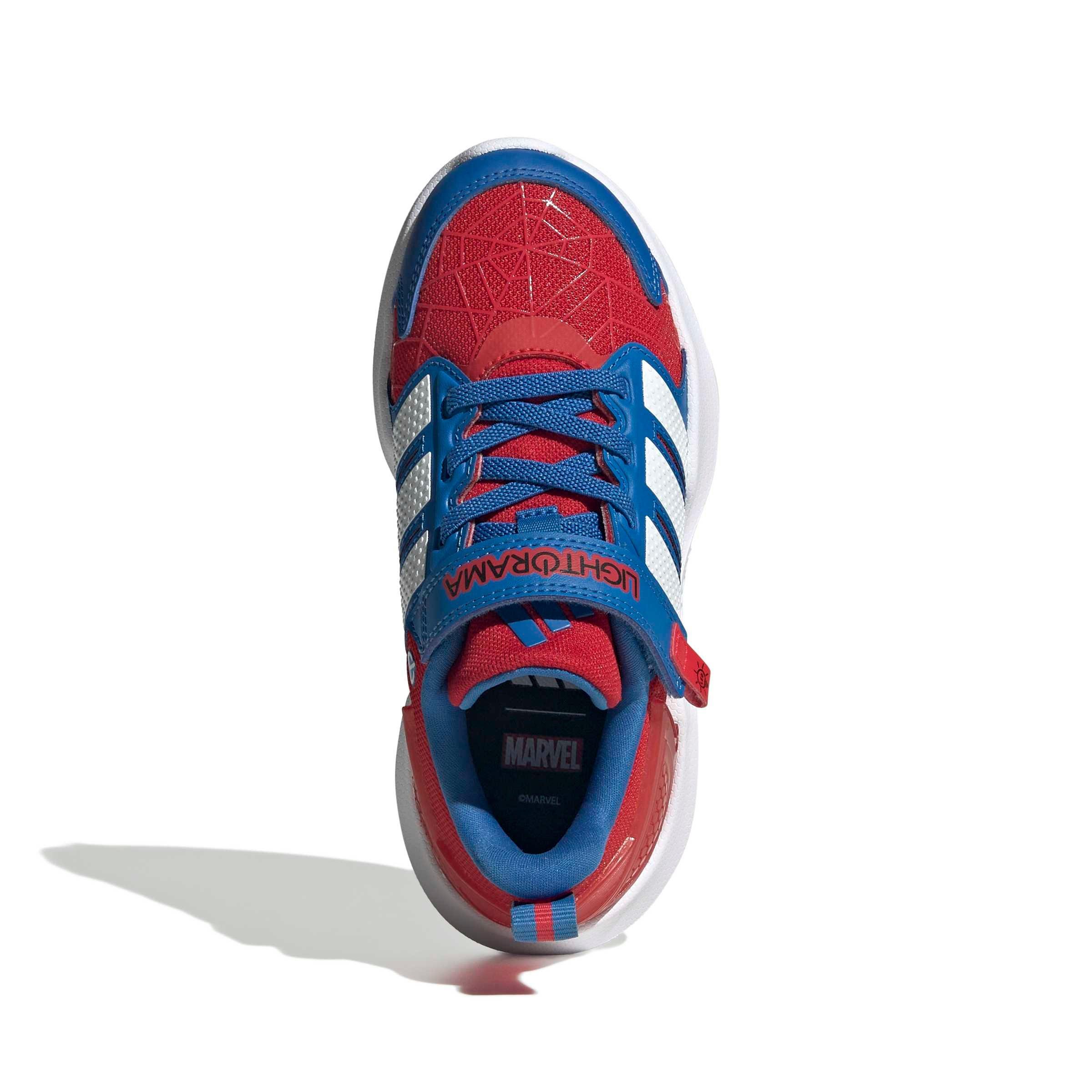 adidas Marvel Lightorama Spider-Man "Better Scarlet/Ftwr White/Bright Royal" Preschool Boys' Shoe - SCARLET/WHITE/ROYAL Thumbnail View 5
