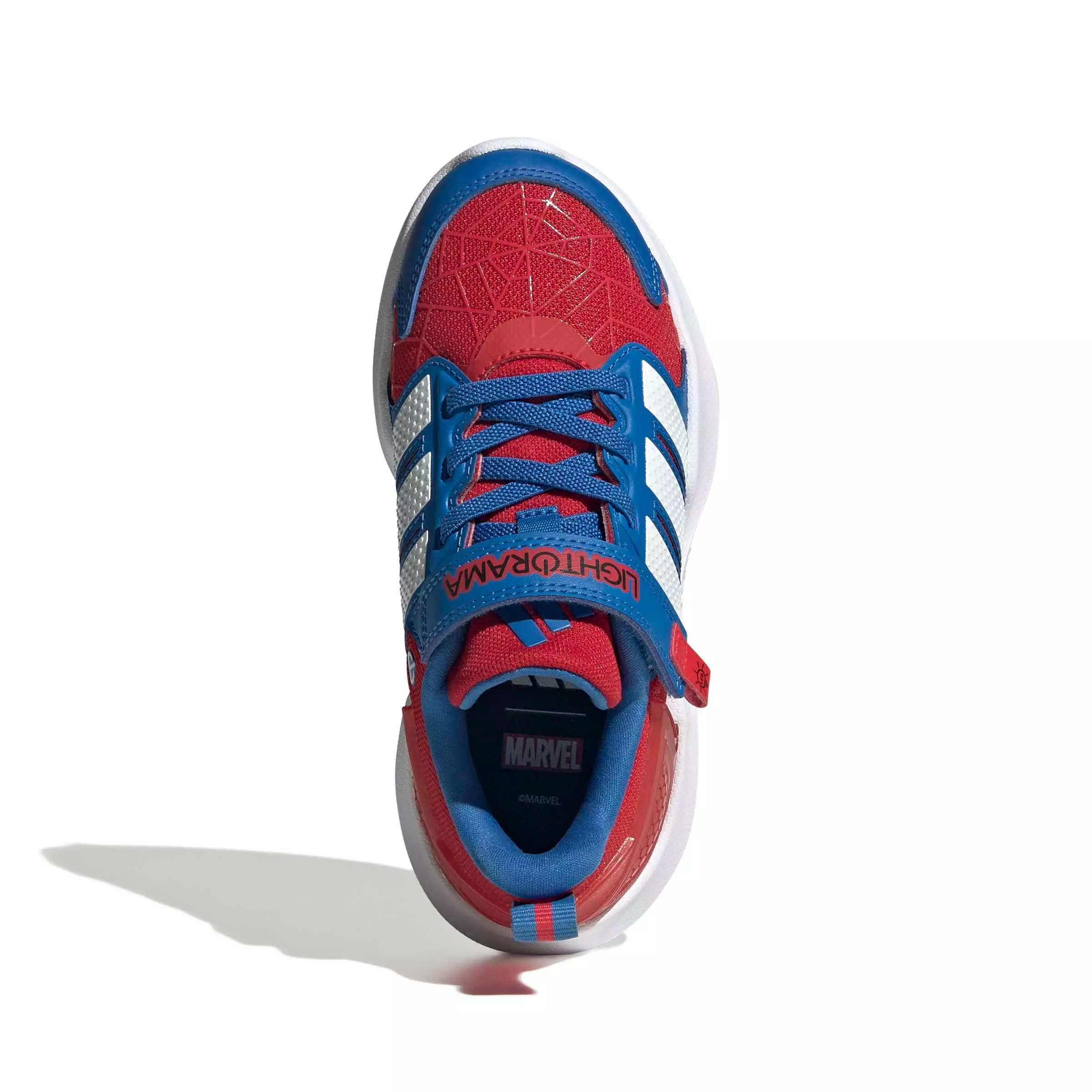 adidas Marvel Lightorama Spider-Man "Better Scarlet/Ftwr White/Bright Royal" Preschool Boys' Shoe - SCARLET/WHITE/ROYAL