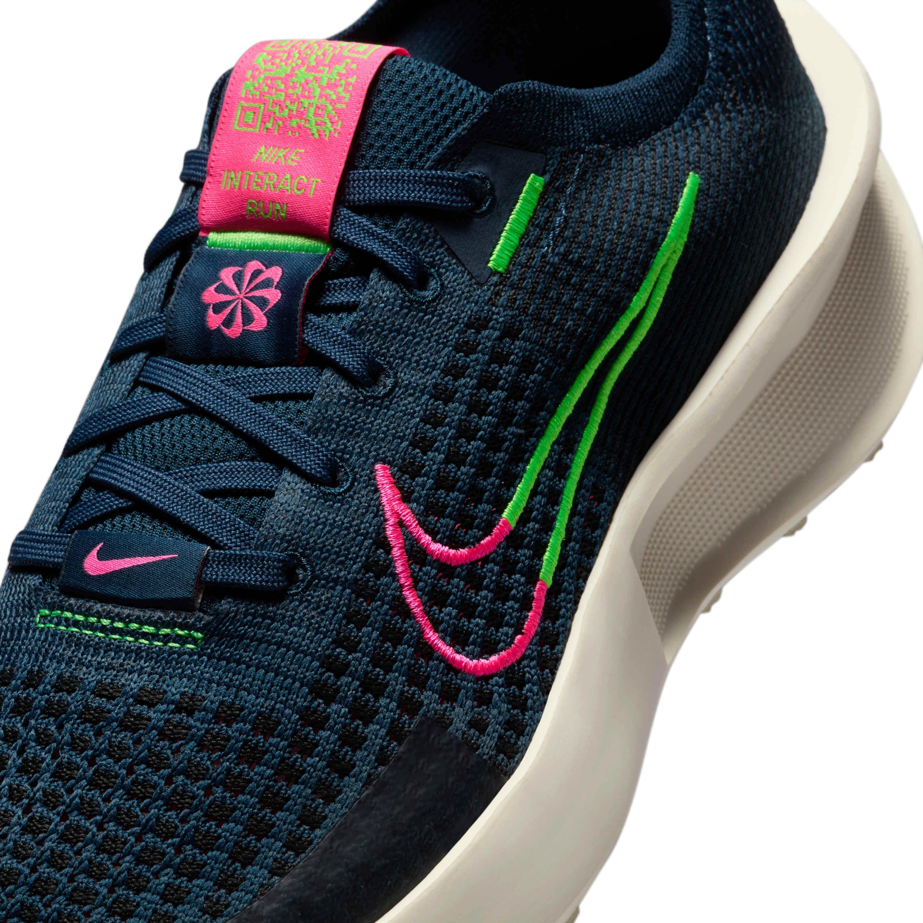Nike Interact Run "Armory Navy/Hyper Pink/Pale Ivory/Green Strike" Women's Running Shoe - NAVY/PINK/IVORY/GREEN Thumbnail View 7