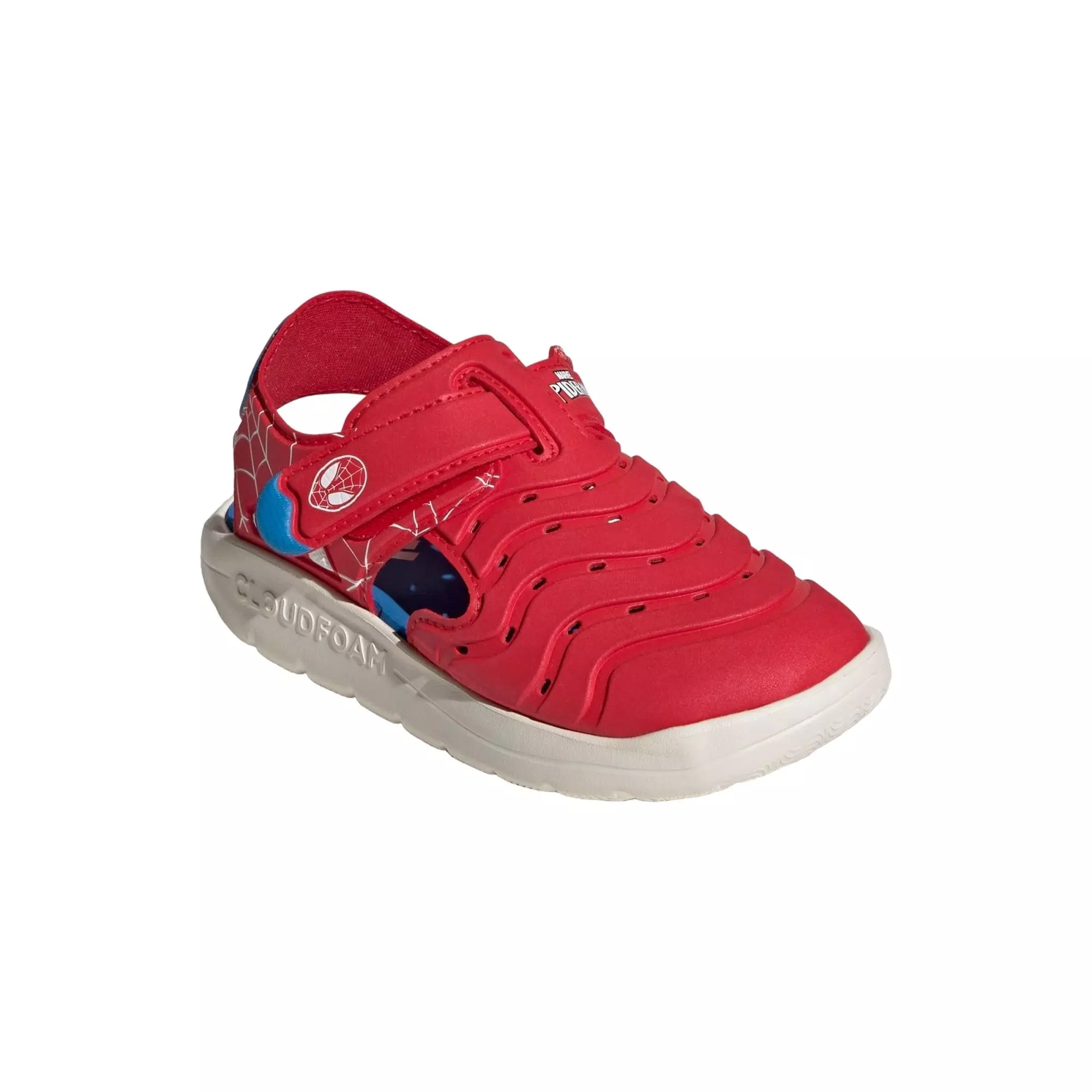 adidas Marvel Spider-Man Water "Pure Ruby/Ftwr White/Bright Blue" Preschool Boys' Sandal - RUBY/WHITE/BLUE
