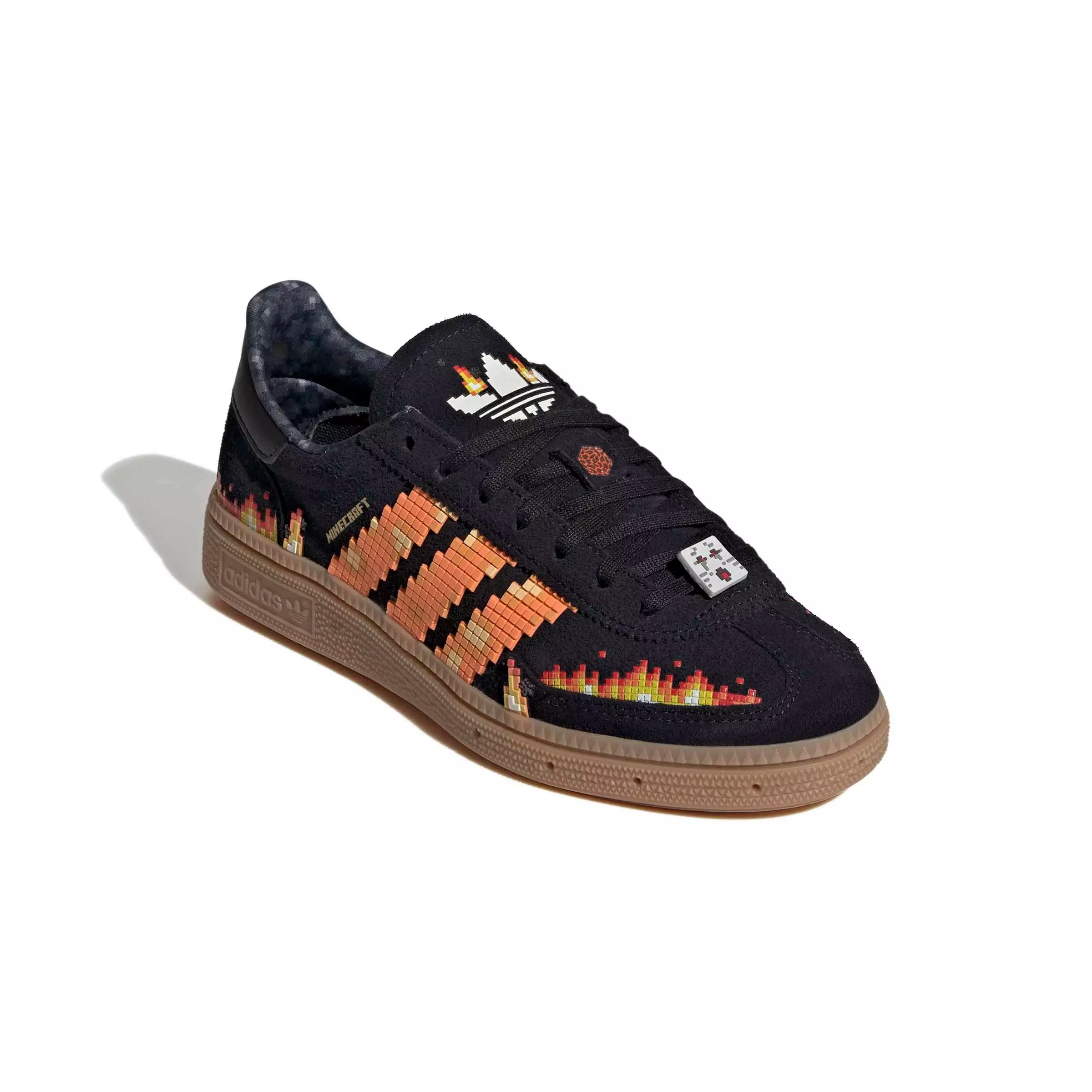adidas Originals Minecraft Handball Spezial "Core Black/Pure Orange/White" Grade School Boys' Shoe - BLACK/ORANGE/WHITE