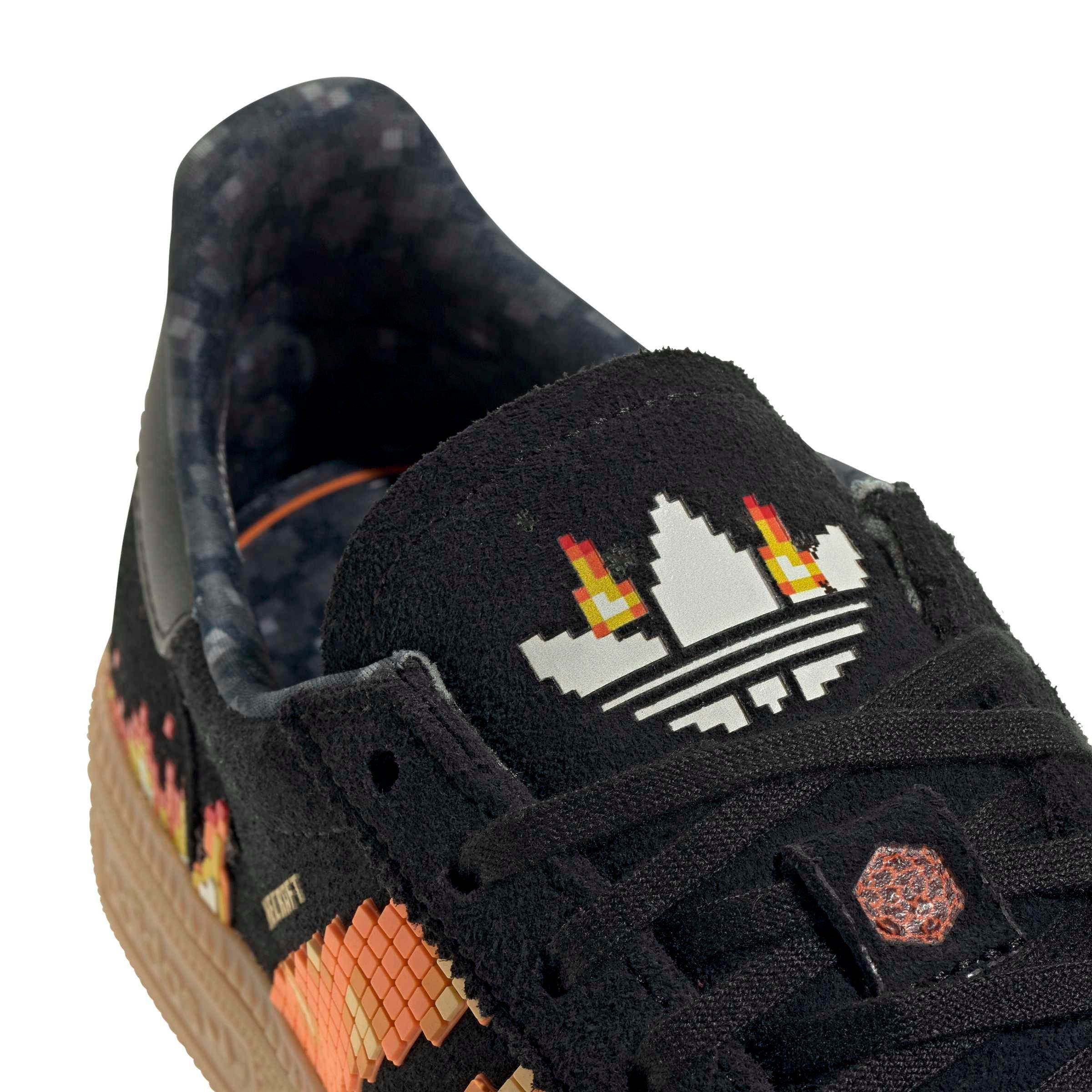 adidas Originals Minecraft Handball Spezial Grade School Boys' "Core Black/Pure Orange/White" Shoe