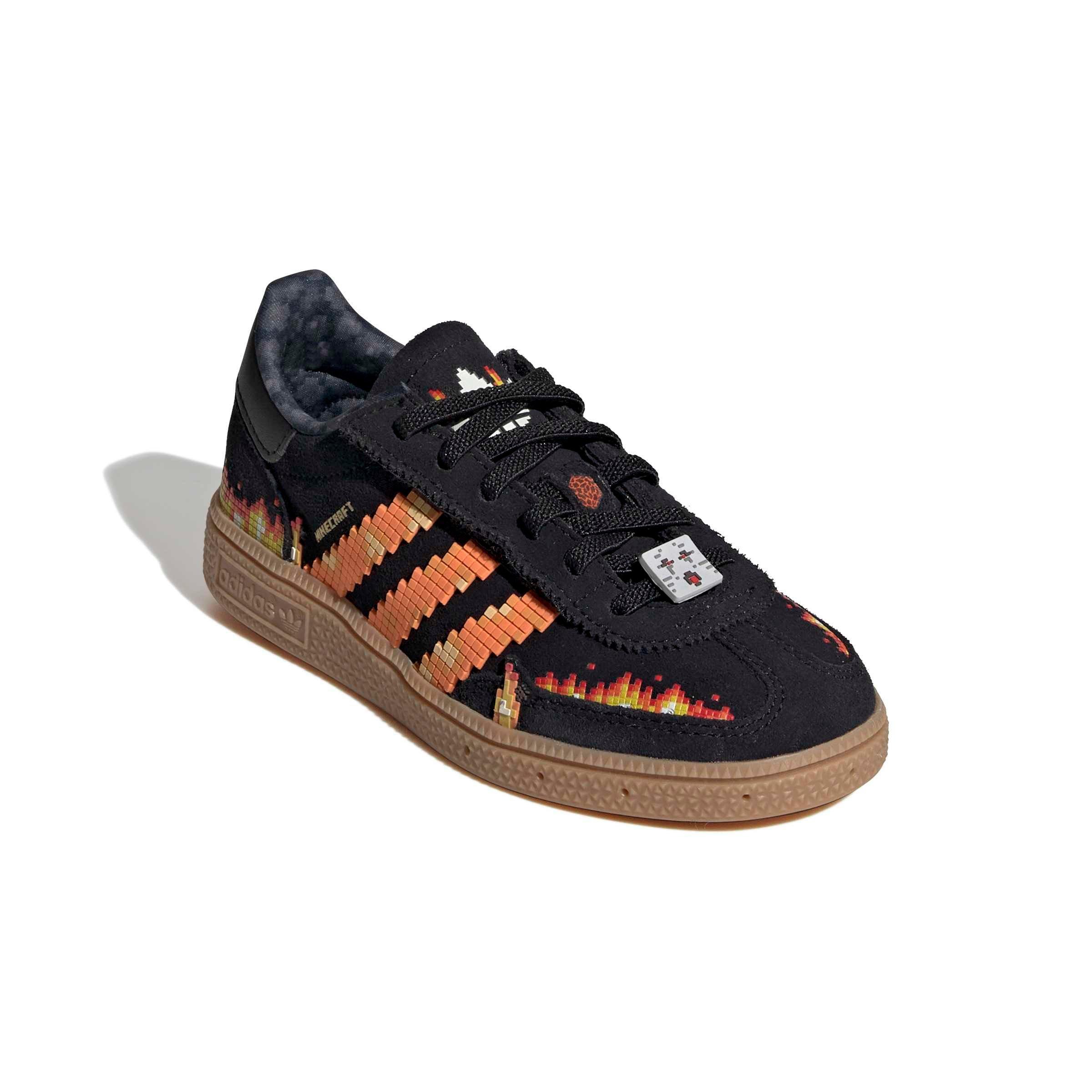adidas Originals Minecraft Handball Spezial CC EL Preschool Boys' "Black/Pure Orange/White" Shoe