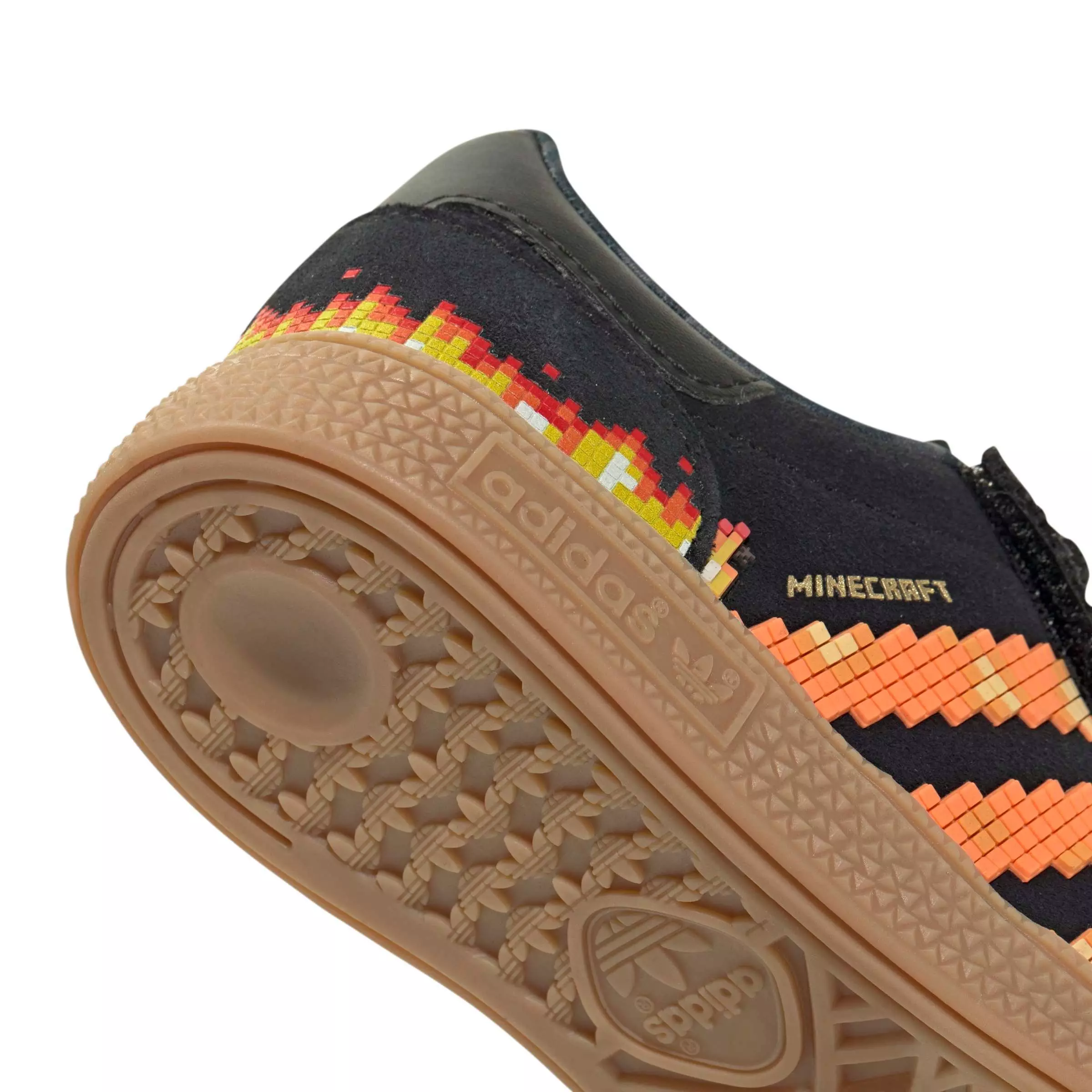 adidas Originals Minecraft Handball Spezial CC EL "Black/Pure Orange/White" Preschool Boys' Shoe - BLACK/ORANGE/WHITE