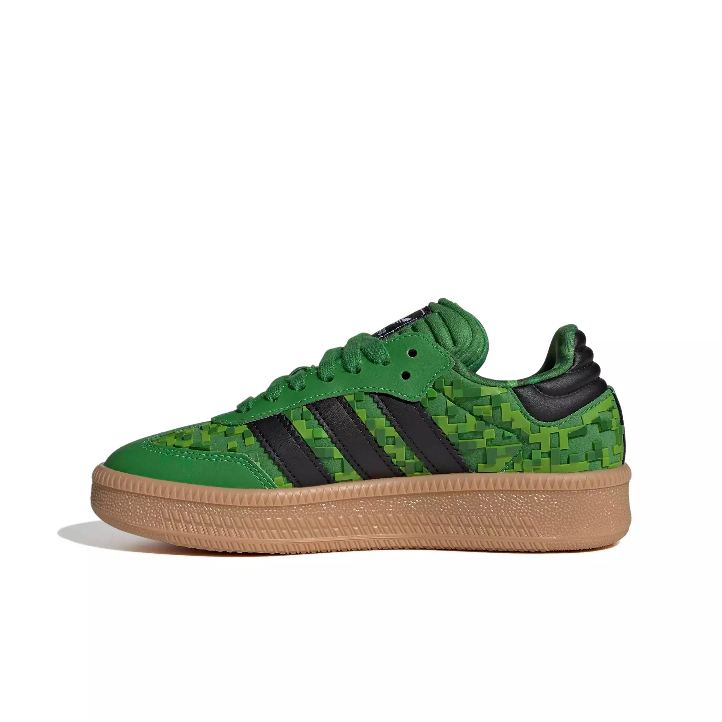 adidas Originals Minecraft Samba XLG "Green/Core Black/Ftwr White" Grade School Boys' Shoe - GREEN/BLACK/WHITE