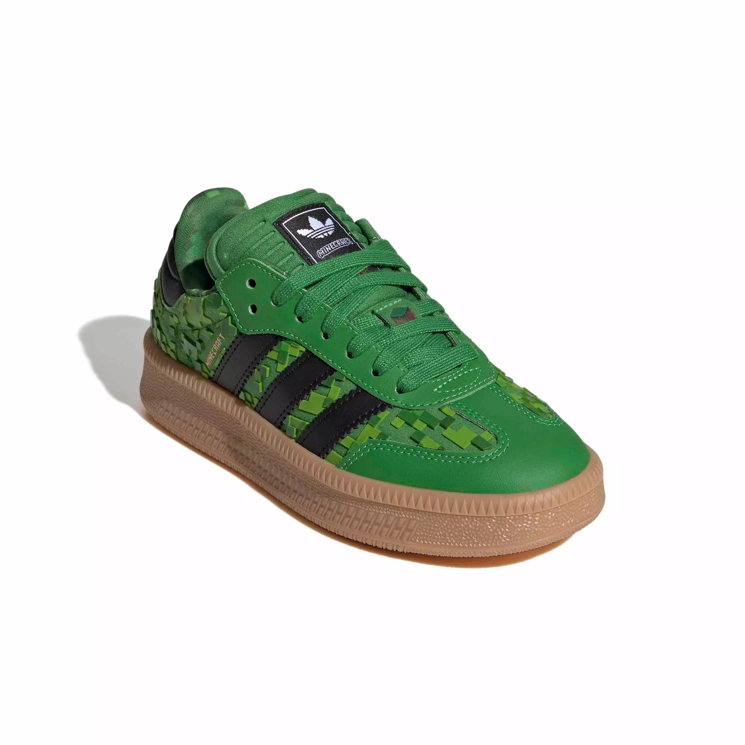 adidas Originals Minecraft Samba XLG "Green/Core Black/Ftwr White" Grade School Boys' Shoe - GREEN/BLACK/WHITE