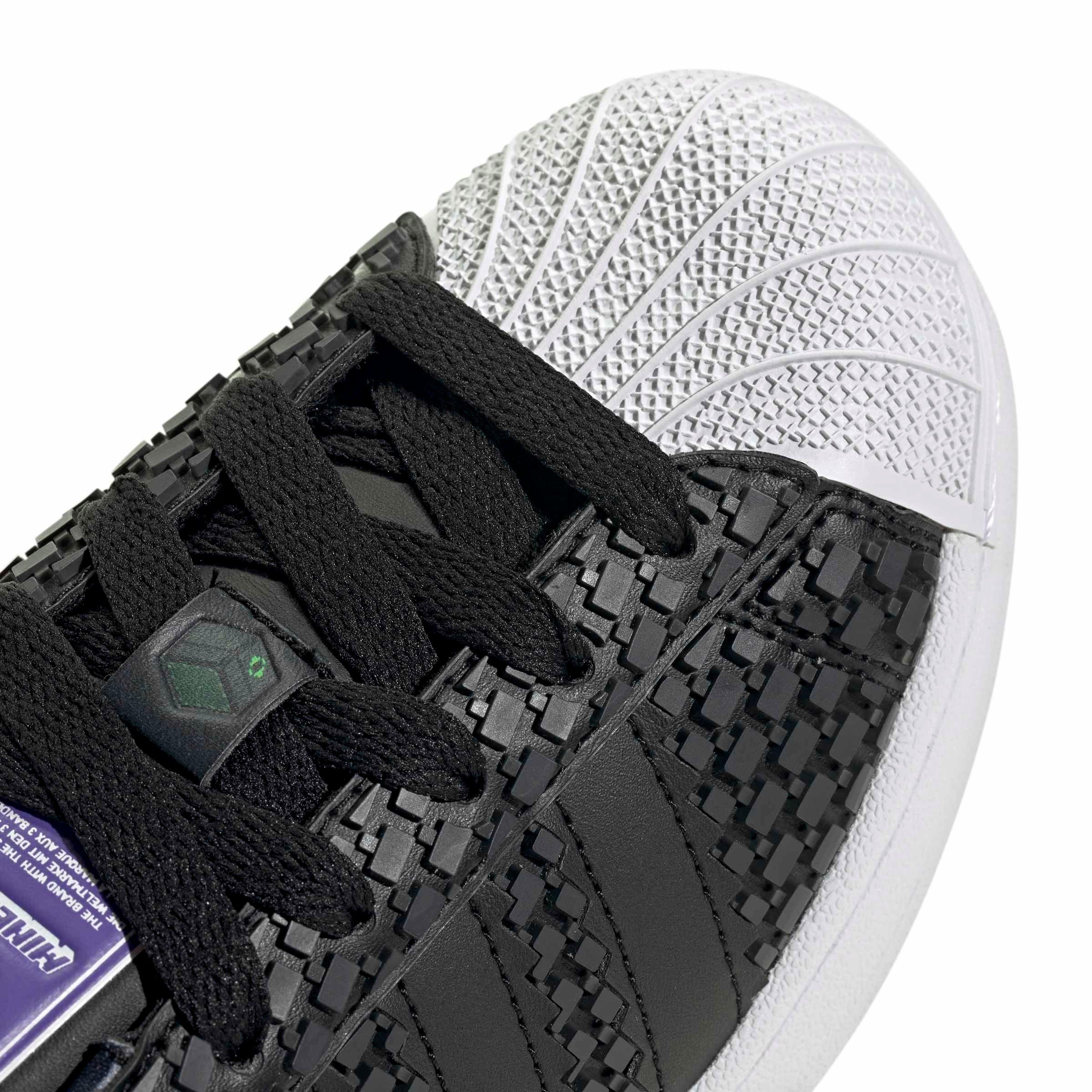 adidas Originals Minecraft Superstar II Grade School Boys' "Core Black/Core Black/Ftwr White" Shoe
