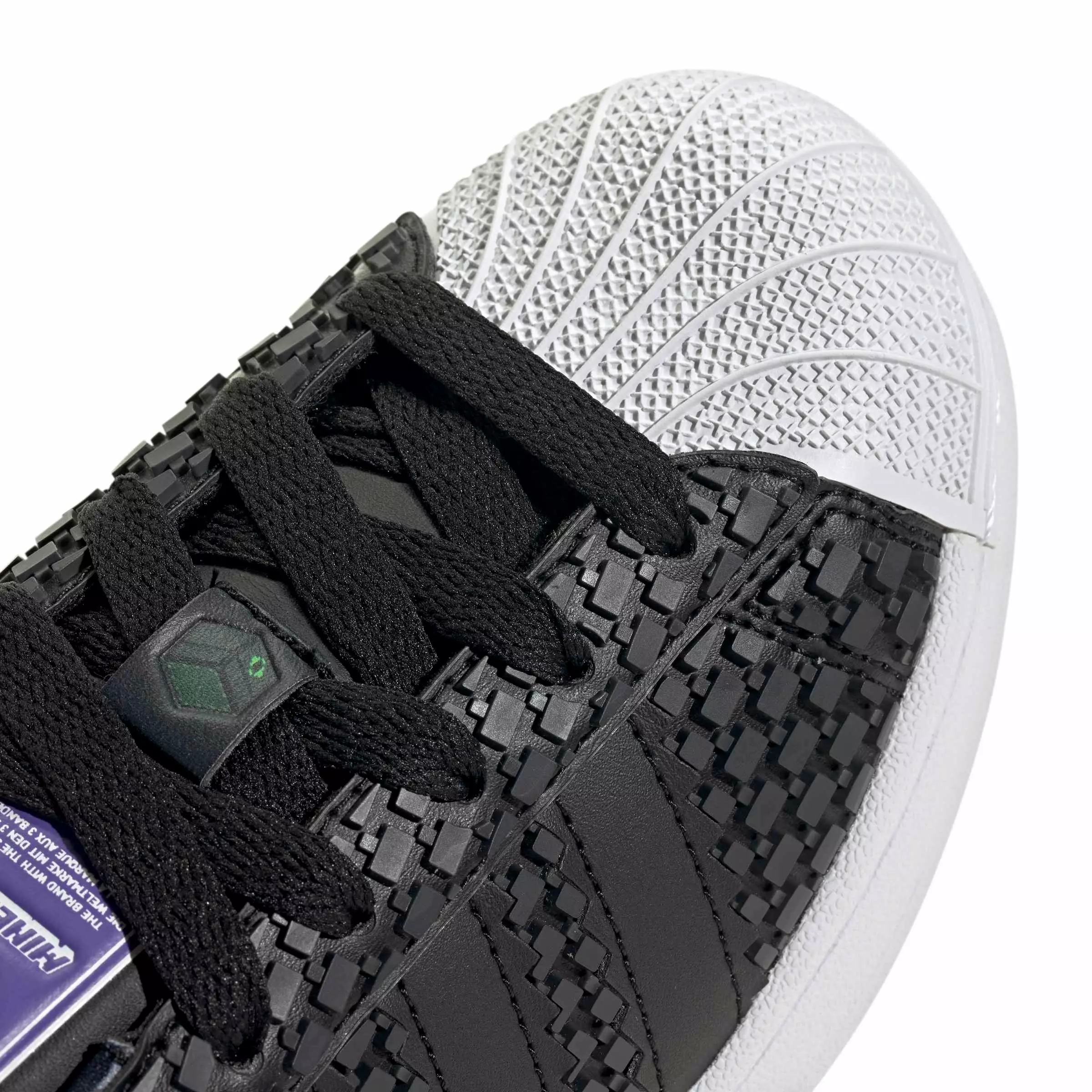 adidas Originals Minecraft Superstar II "Core Black/Core Black/Ftwr White" Grade School Boys' Shoe - BLACK/BLACK/WHITE