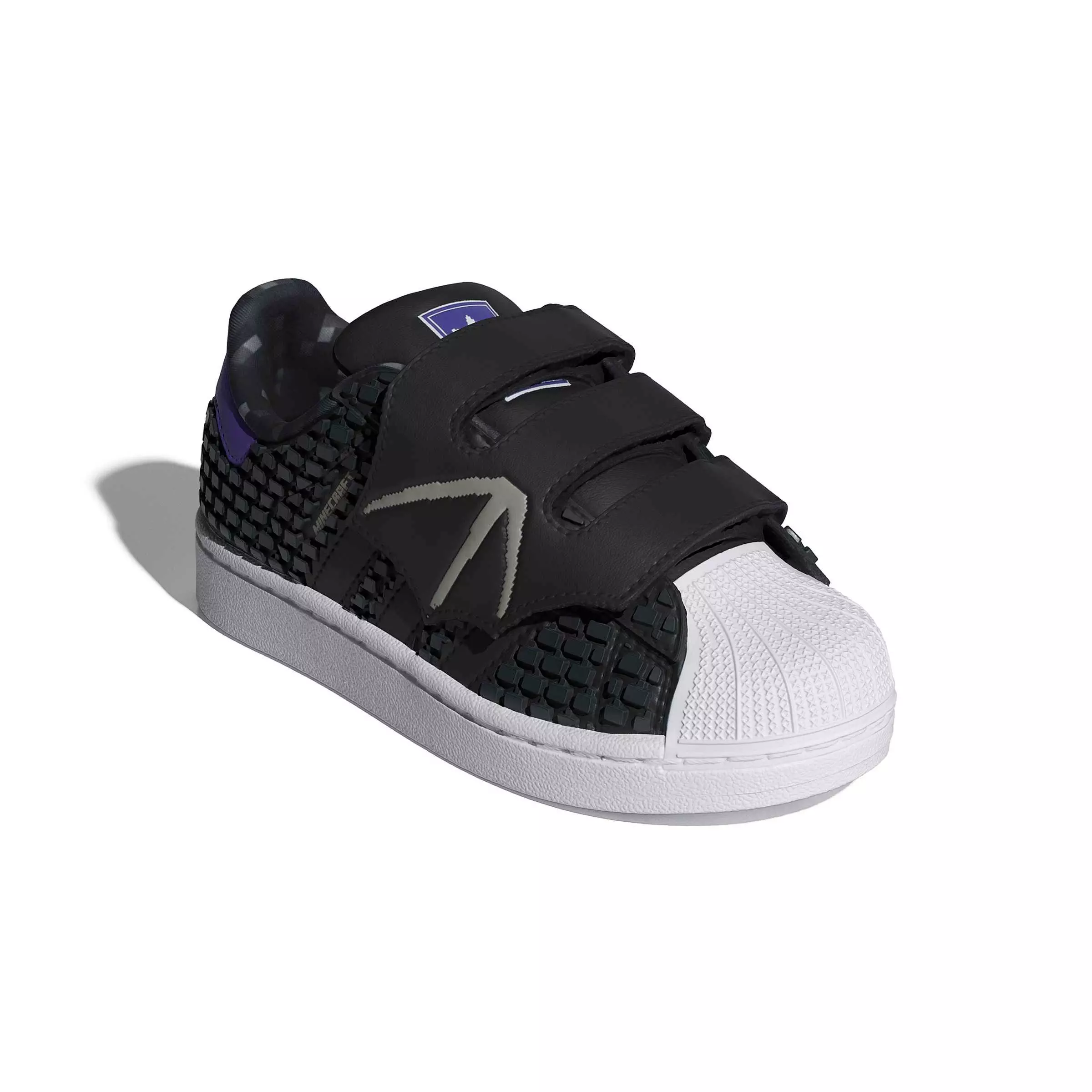 adidas Originals Minecraft Superstar II CC "Core Black/Core Black/Ftwr White" Preschool Boys' Shoe - BLACK/BLACK/WHITE