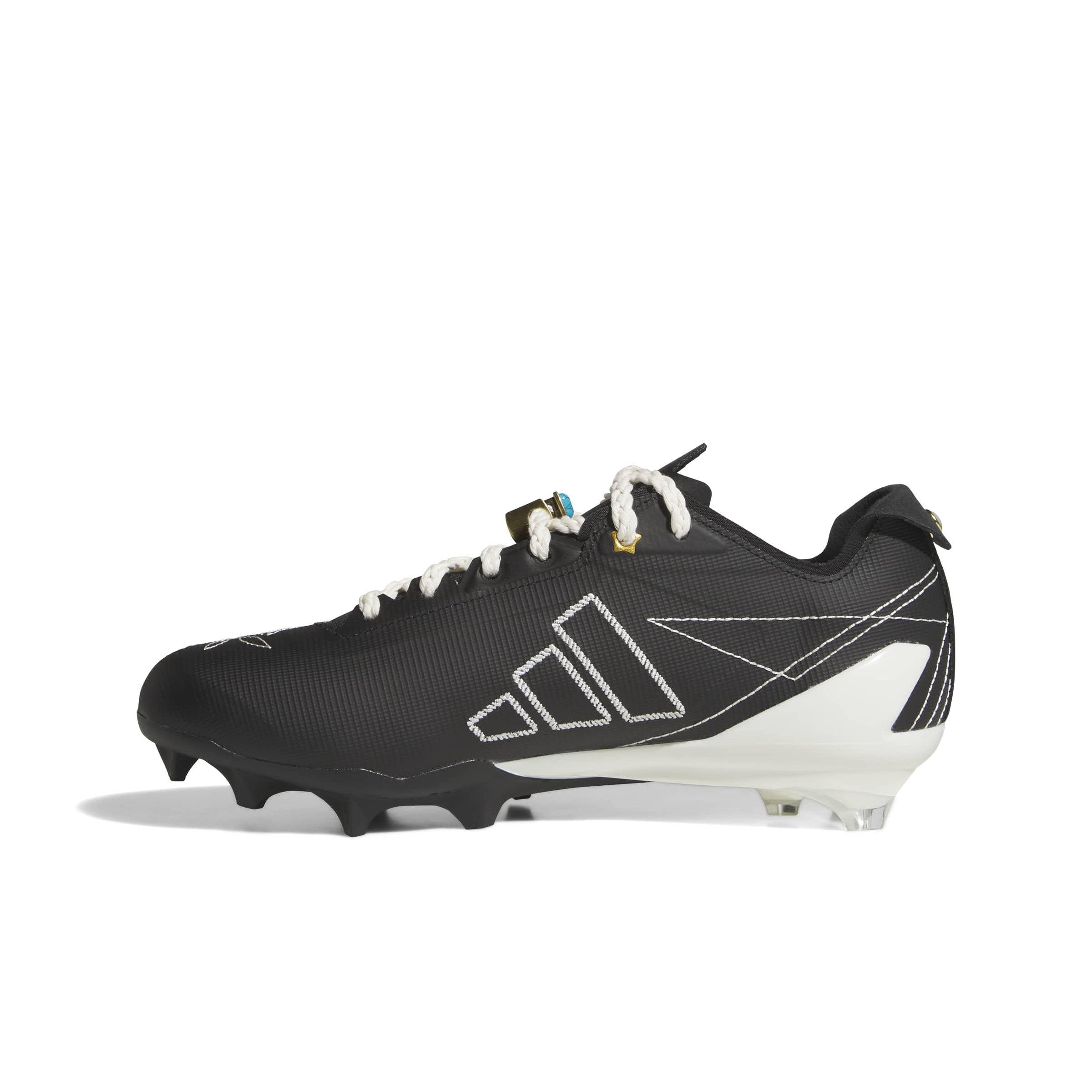 adidas Adizero Electric II Rodeo "Core Black/Off White/Matte Gold" Men's Football Cleat - BLACK/OFF WHITE/GOLD Thumbnail View 2