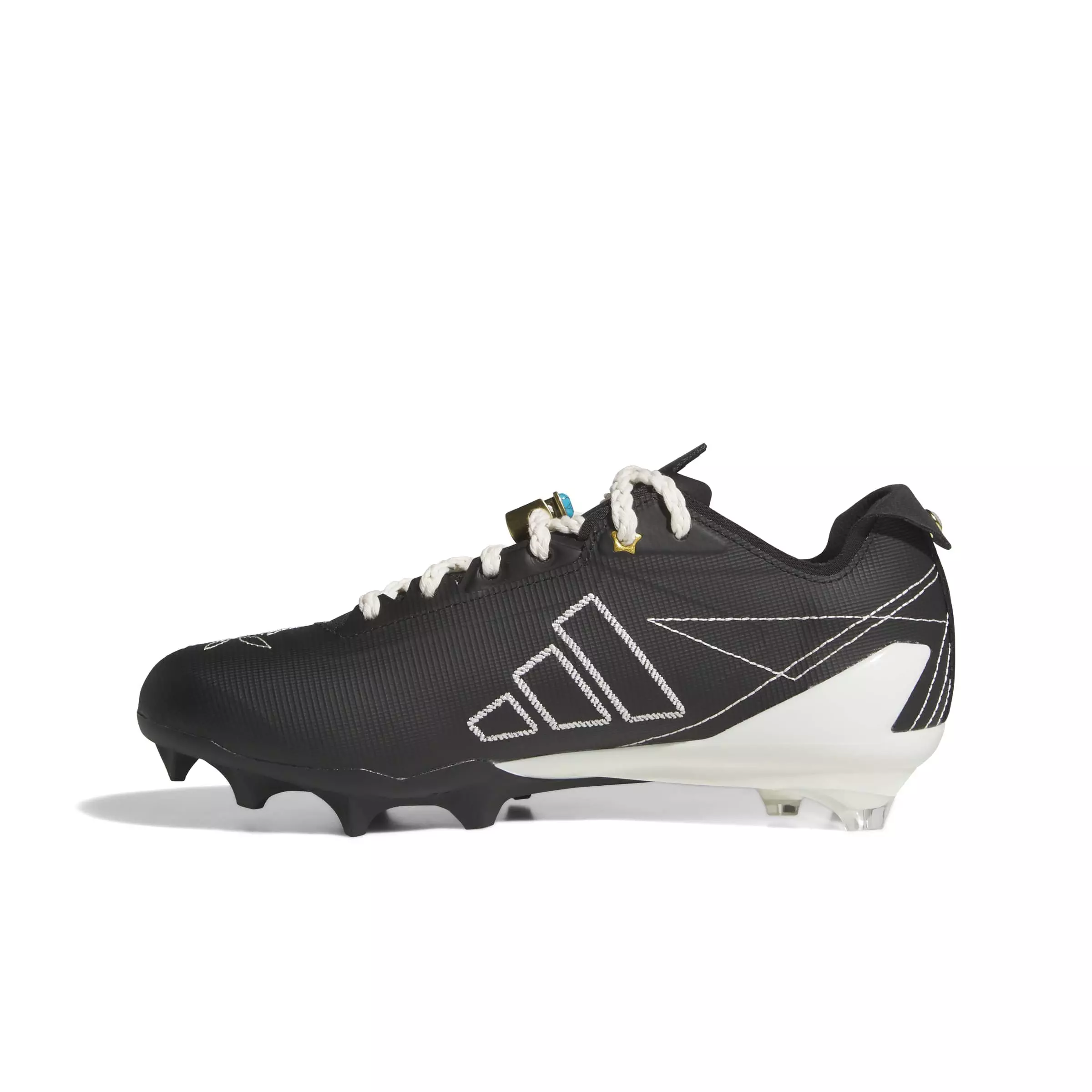 adidas Adizero Electric II Rodeo "Core Black/Off White/Matte Gold" Men's Football Cleat - BLACK/OFF WHITE/GOLD