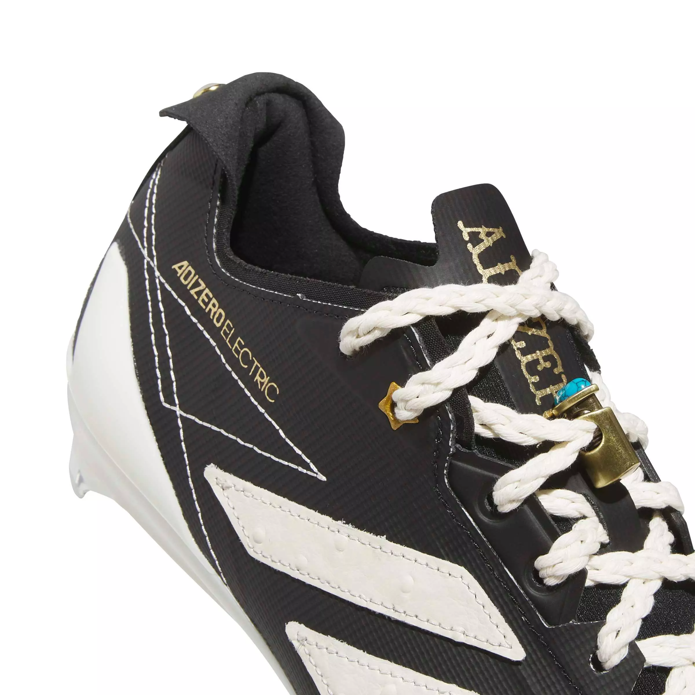 adidas Adizero Electric II Rodeo "Core Black/Off White/Matte Gold" Men's Football Cleat - BLACK/OFF WHITE/GOLD