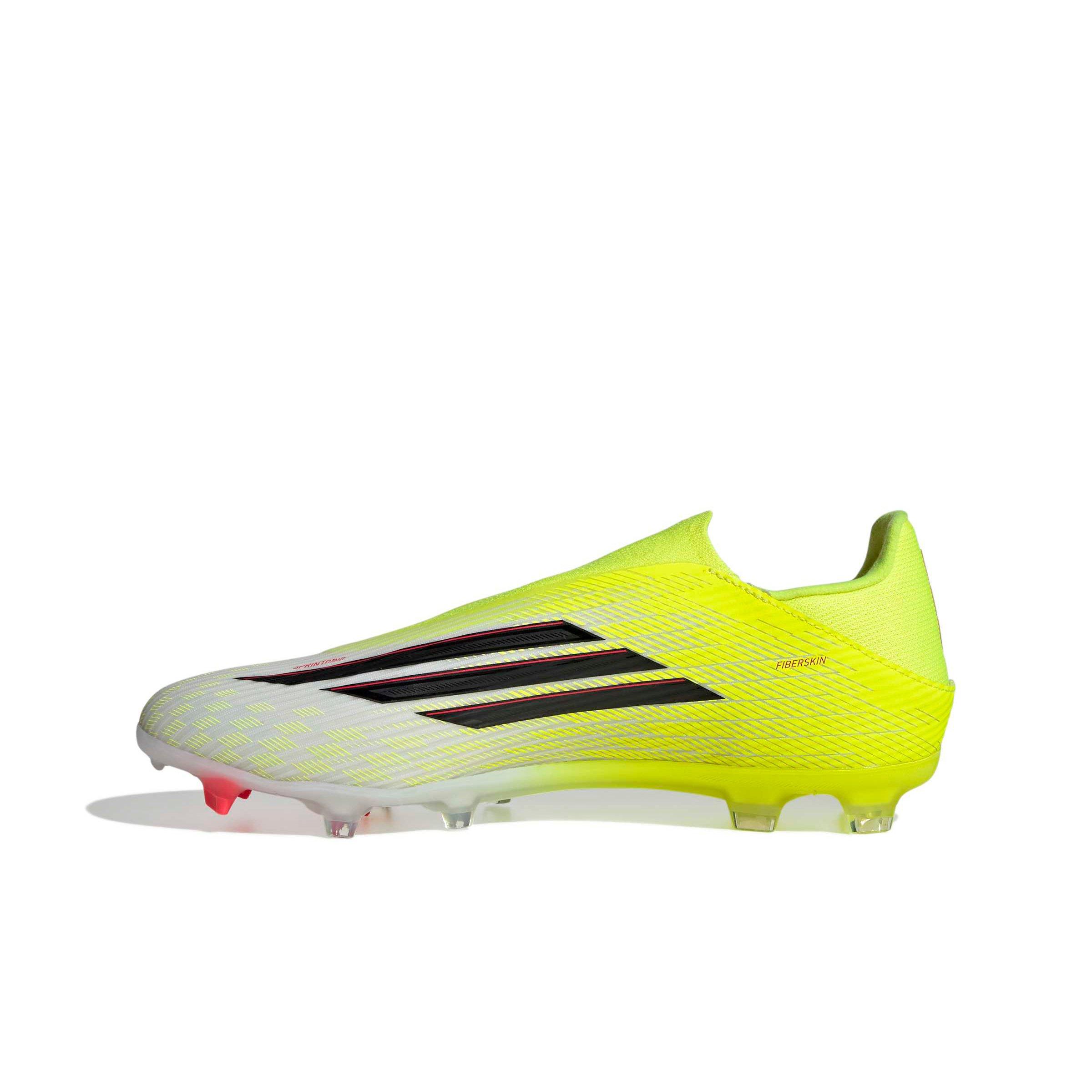 adidas F50 League Laceless MG "Team Solar Yellow 2/Core Black/Lucid Red" Men's Soccer Cleat - YELLOW/BLACK/RED Thumbnail View 2