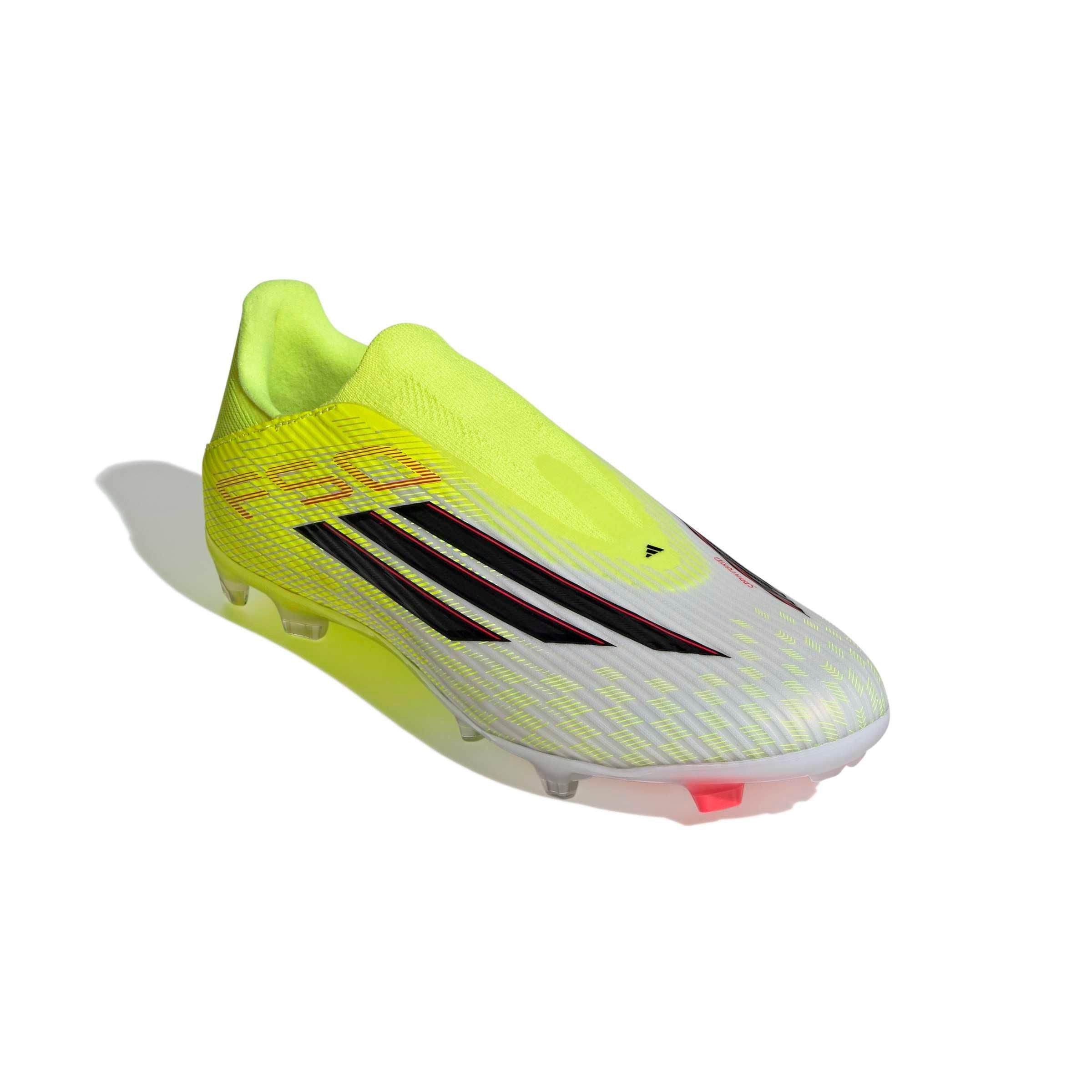 adidas F50 League Laceless MG "Team Solar Yellow 2/Core Black/Lucid Red" Men's Soccer Cleat - YELLOW/BLACK/RED Thumbnail View 3