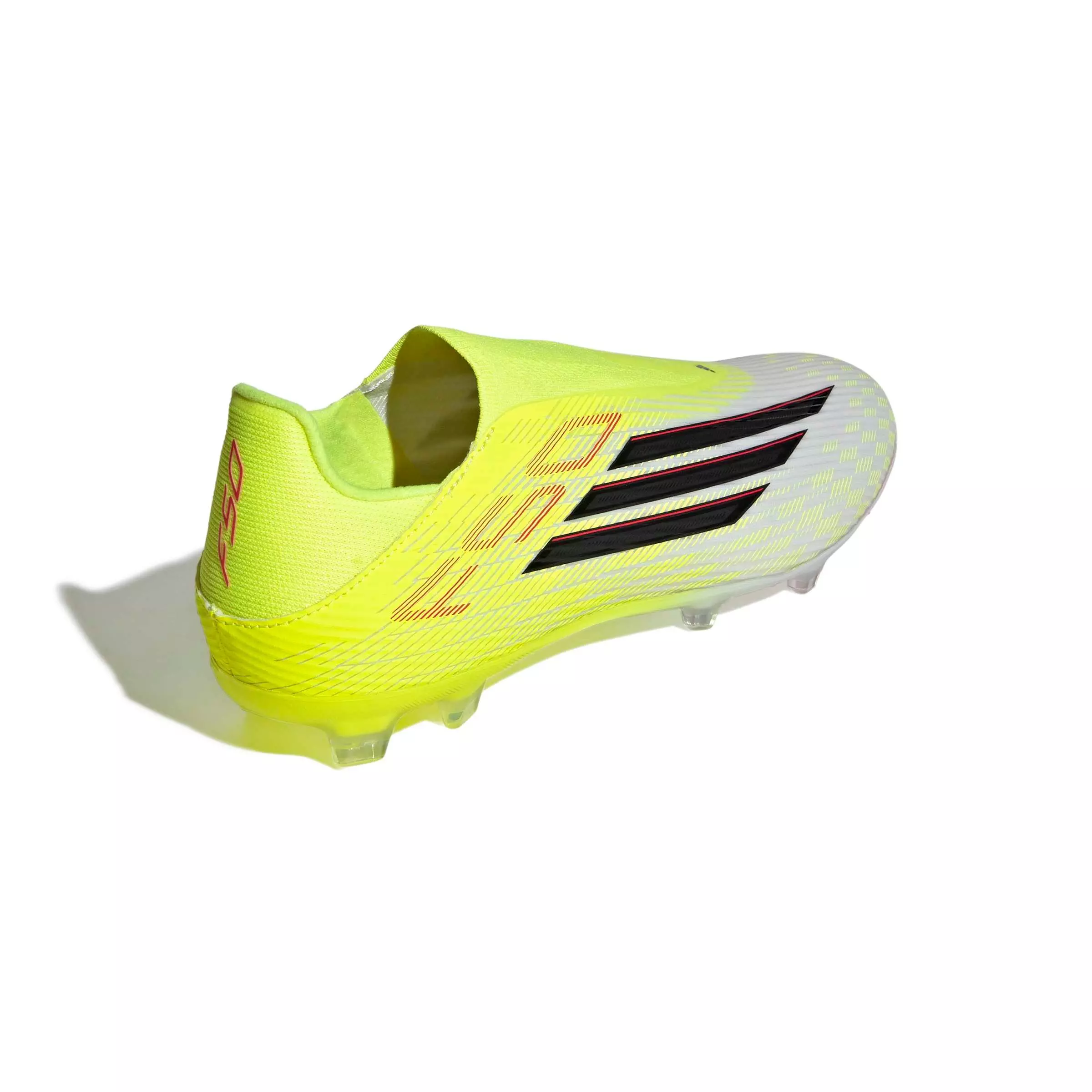 adidas F50 League Laceless MG "Team Solar Yellow 2/Core Black/Lucid Red" Men's Soccer Cleat - YELLOW/BLACK/RED