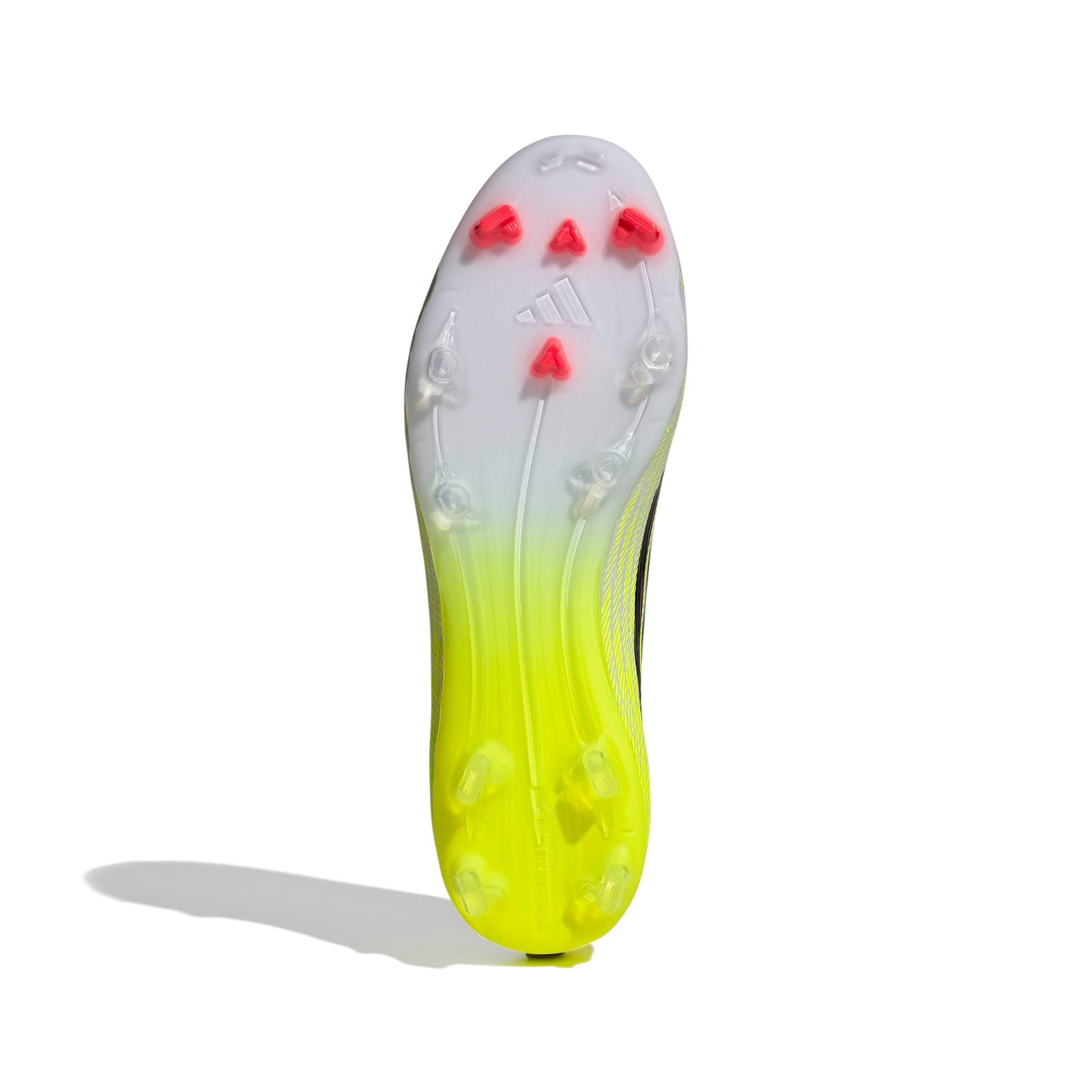 adidas F50 League Laceless MG "Team Solar Yellow 2/Core Black/Lucid Red" Men's Soccer Cleat - YELLOW/BLACK/RED Thumbnail View 6