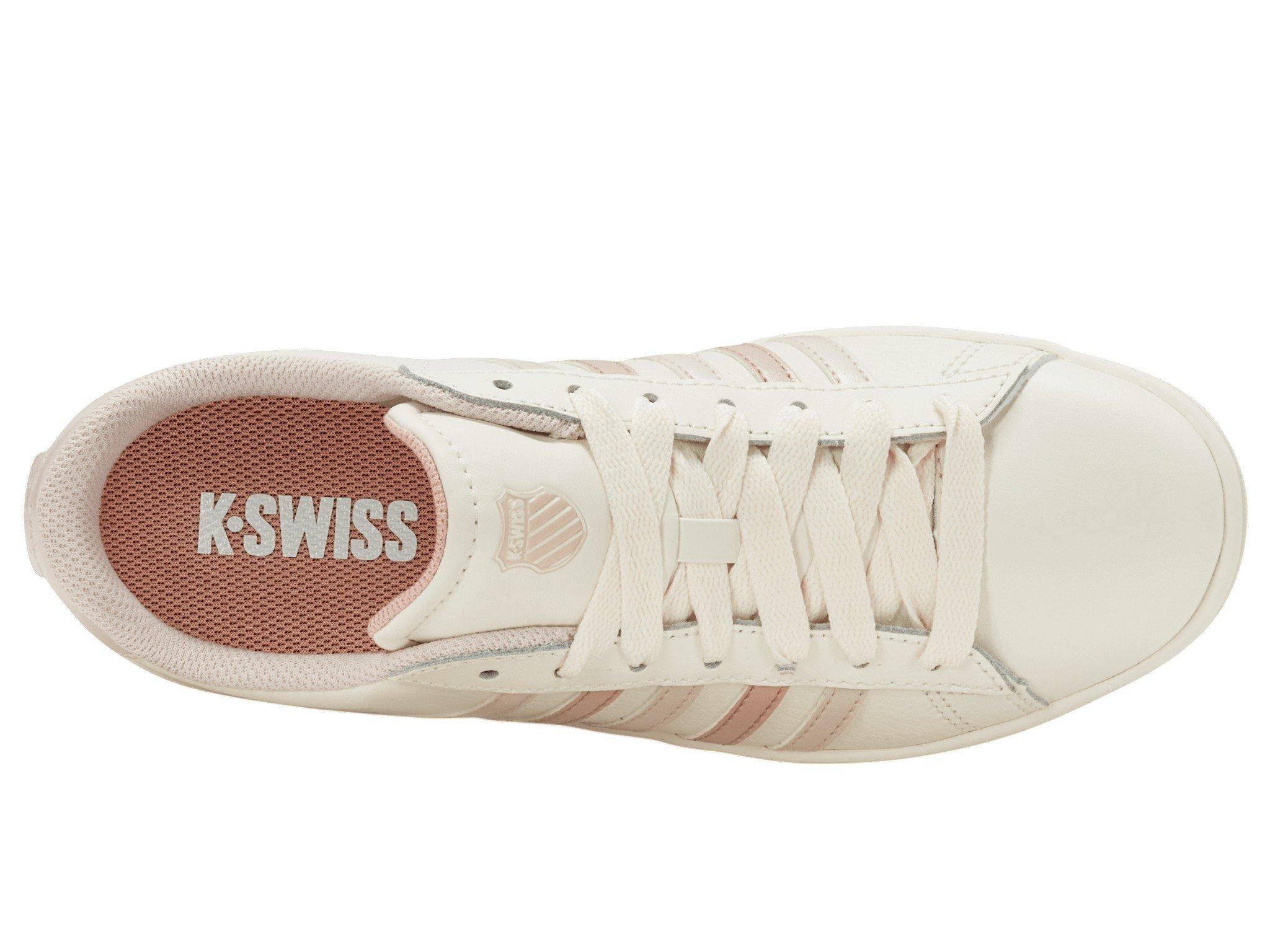 K-Swiss Court Tiebreak II "Snow White/Crystal Grey/Rose Rust" Women's Shoe - SNOW WHITE/CRYSTAL GREY/ROSE DUST