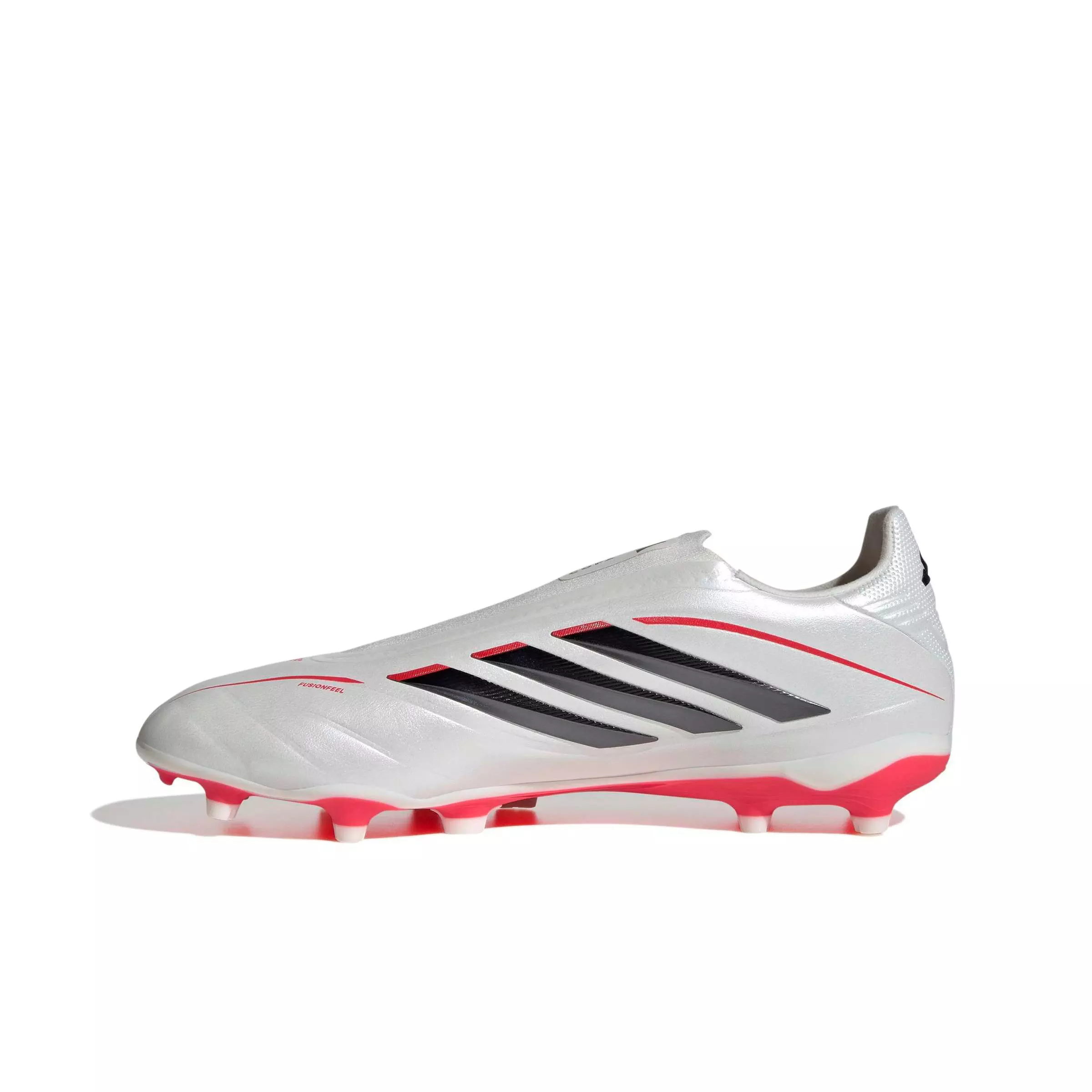 adidas Copa Pure IV League Laceless FG "Zero Metallic/Core Black/Lucid Red" Men's Soccer Cleat - ZERO/BLACK/RED