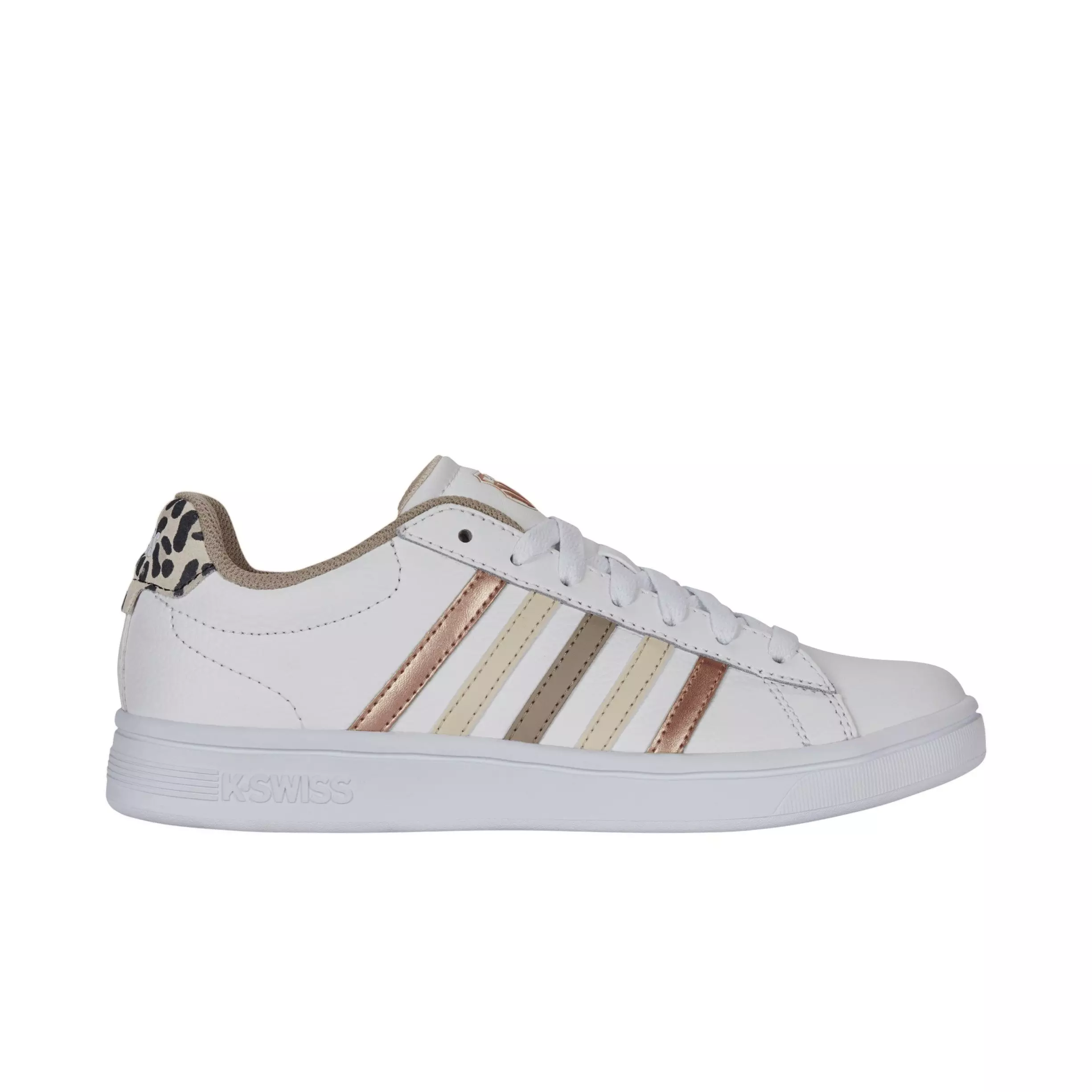 K-Swiss Court Tiebreak II "White/Leo/White" Women's Shoe - WHITE/LEO