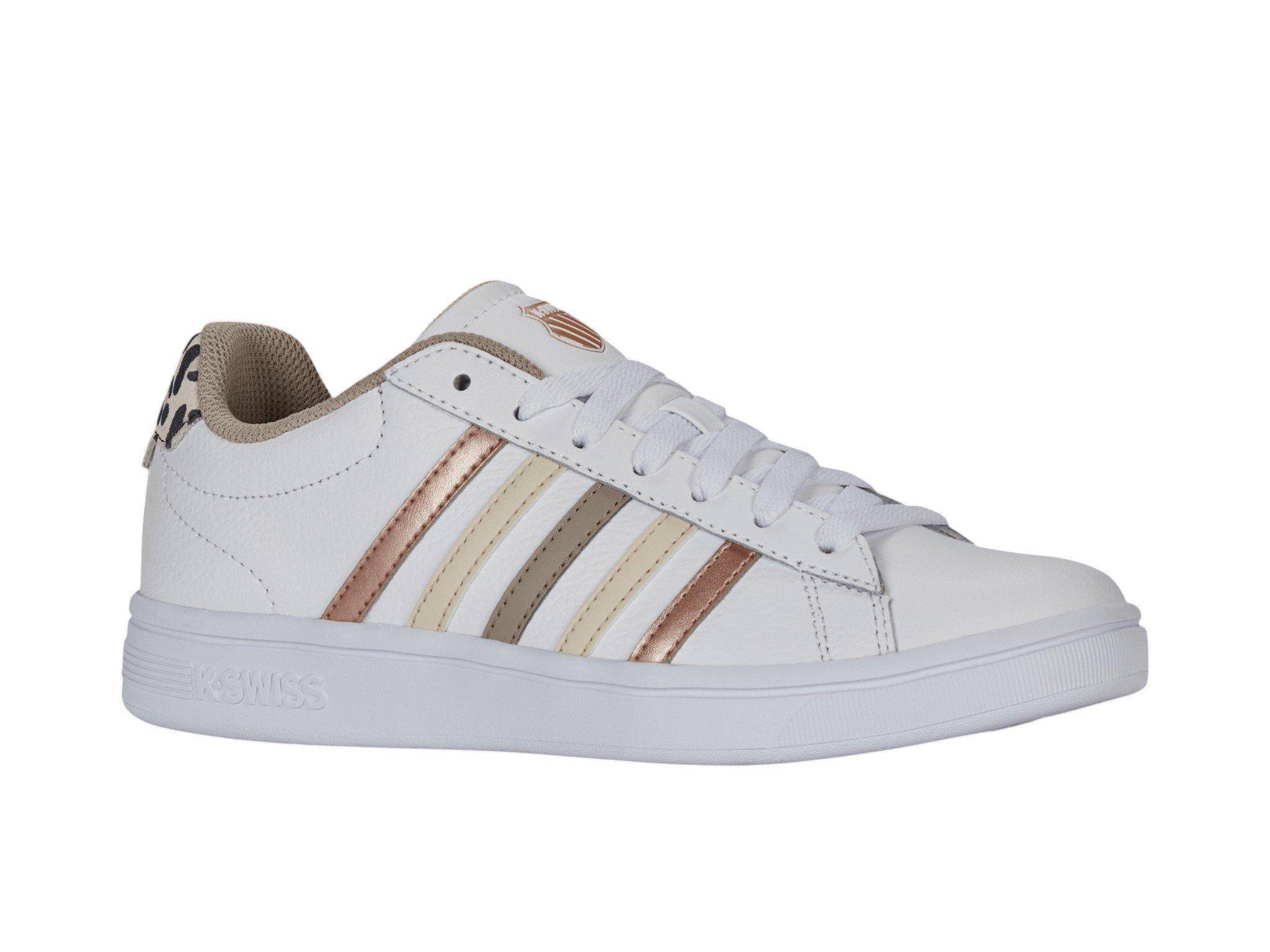 K-Swiss Court Tiebreak II "White/Leo/White" Women's Shoe - WHITE/LEO