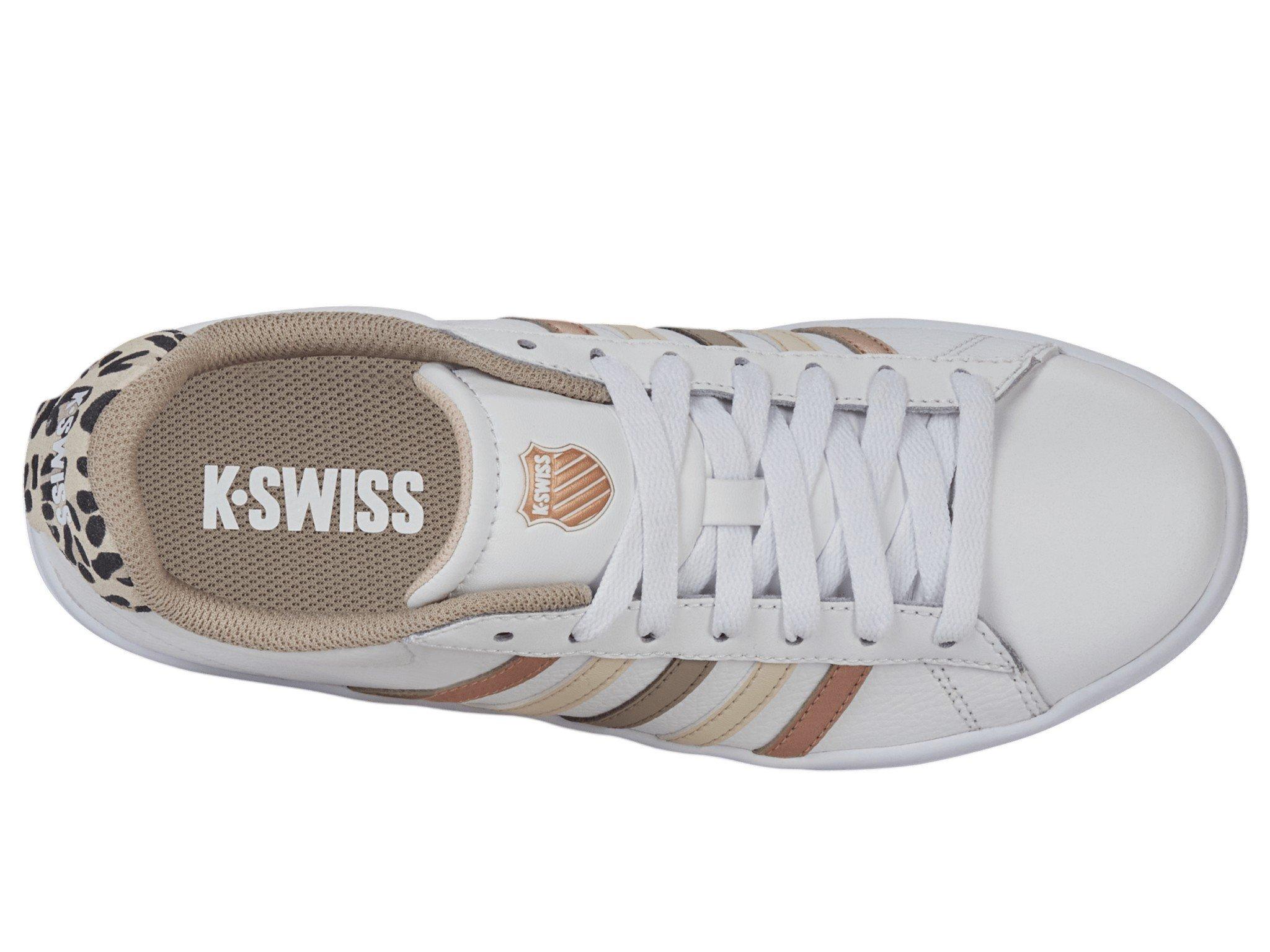 K-Swiss Court Tiebreak II "White/Leo/White" Women's Shoe - WHITE/LEO