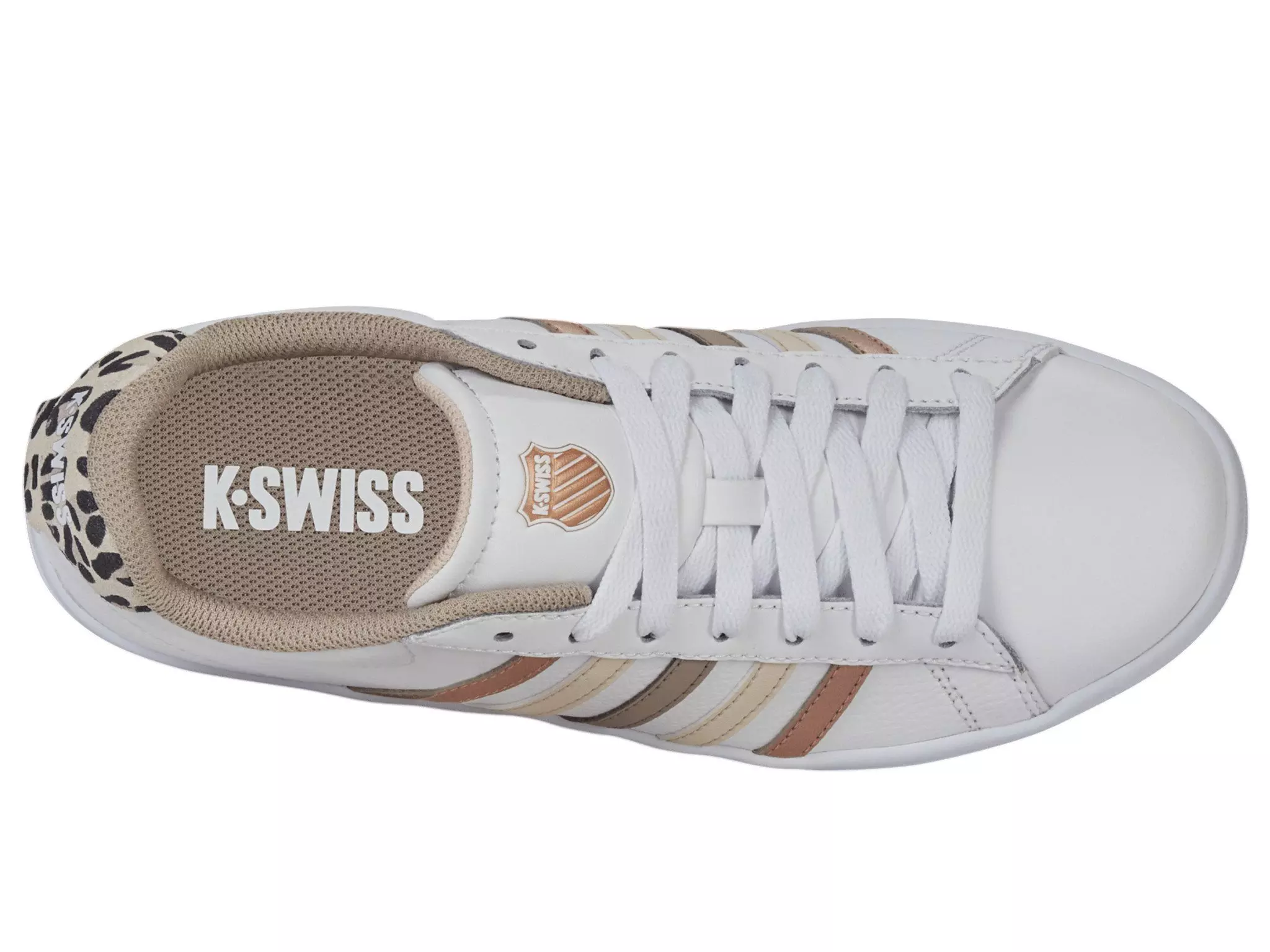 K-Swiss Court Tiebreak II "White/Leo/White" Women's Shoe - WHITE/LEO