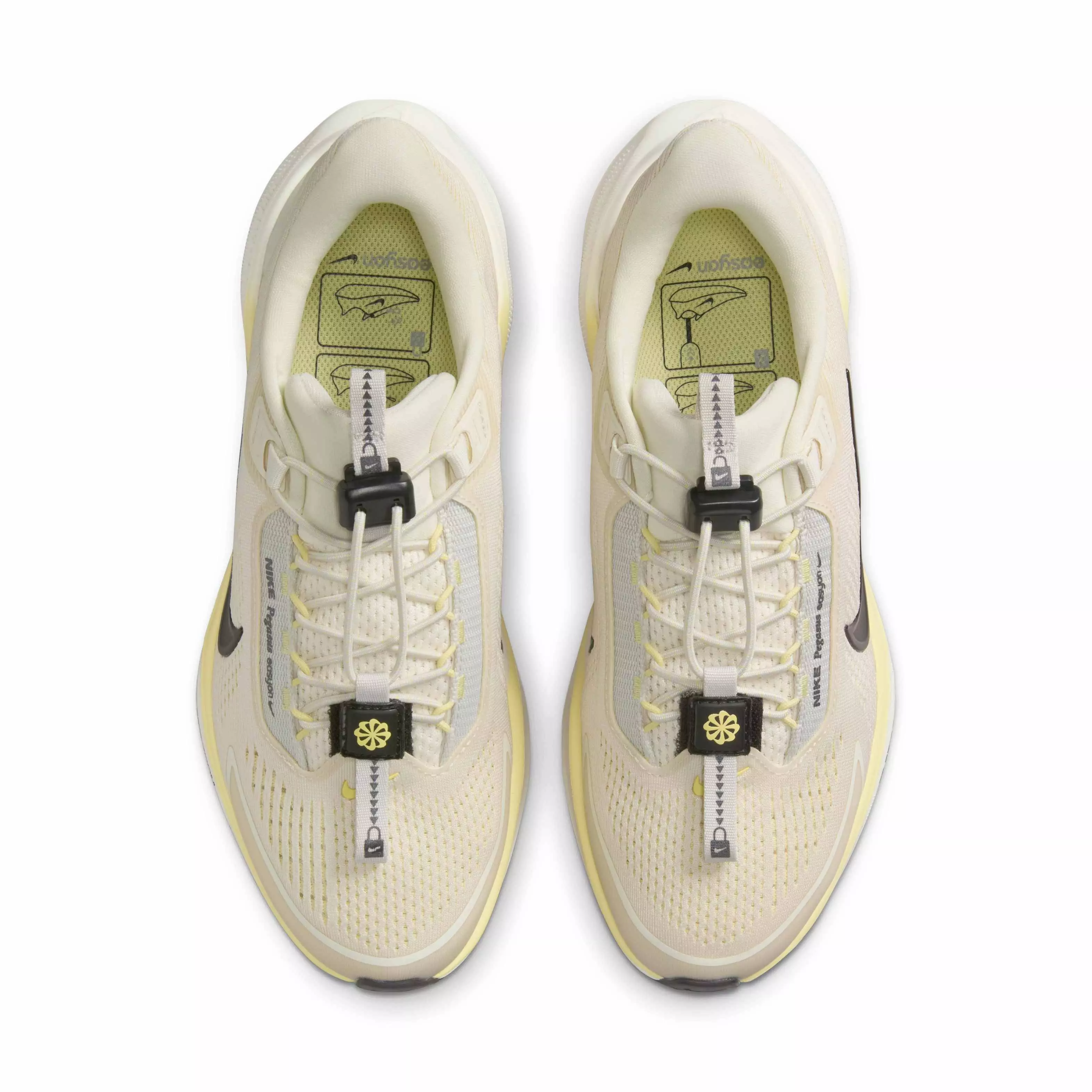 Nike Pegasus EasyOn "Pale Ivory/Soft Yellow/Light Bone/Black" Women's Running Shoe - IVORY/YELLOW/LT BONE/BLACK