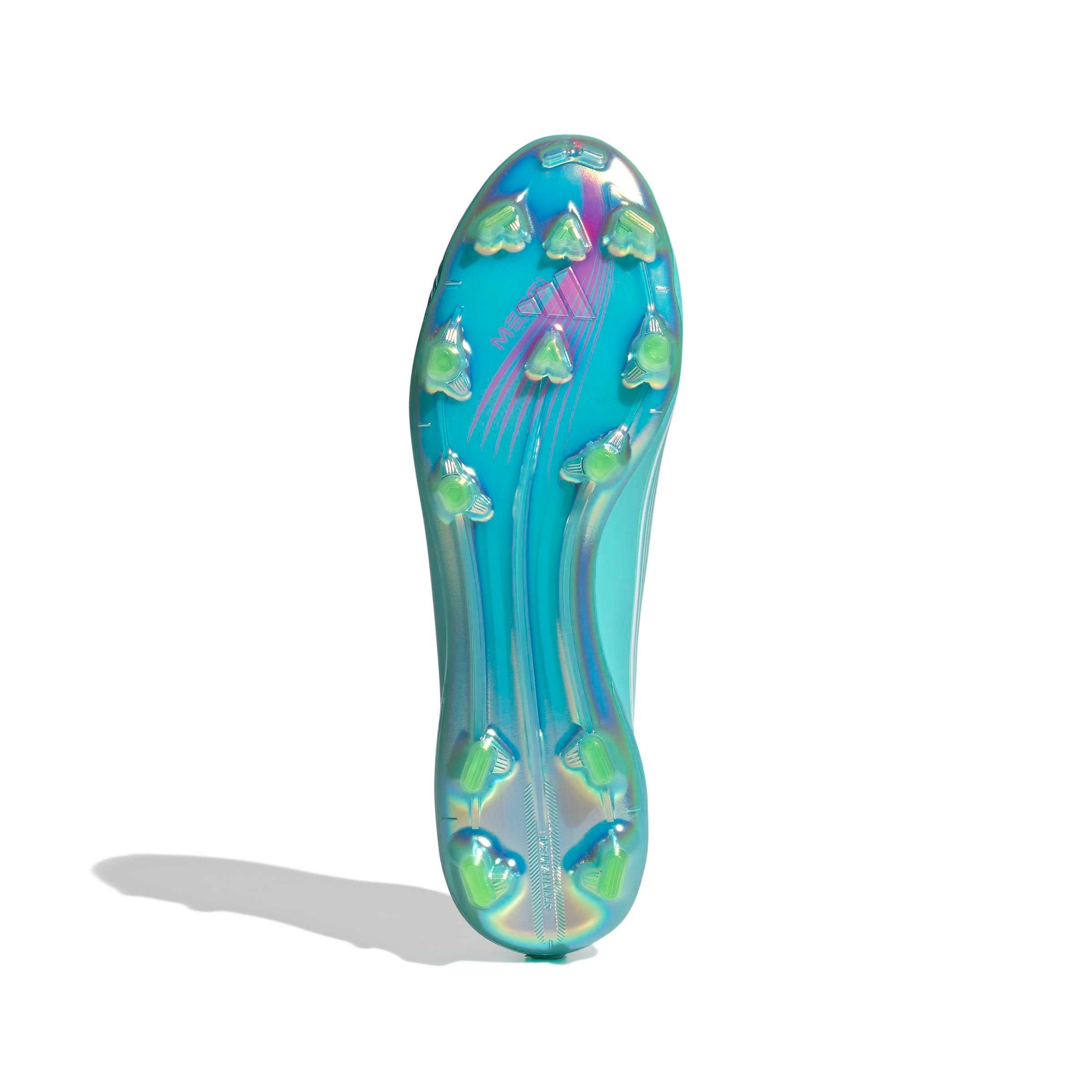 adidas F50 Messi Elite FG "Ftwr White/Lucid Pink/Flash Aqua" Men's Soccer Cleat - WHITE/PINK/AQUA Thumbnail View 6