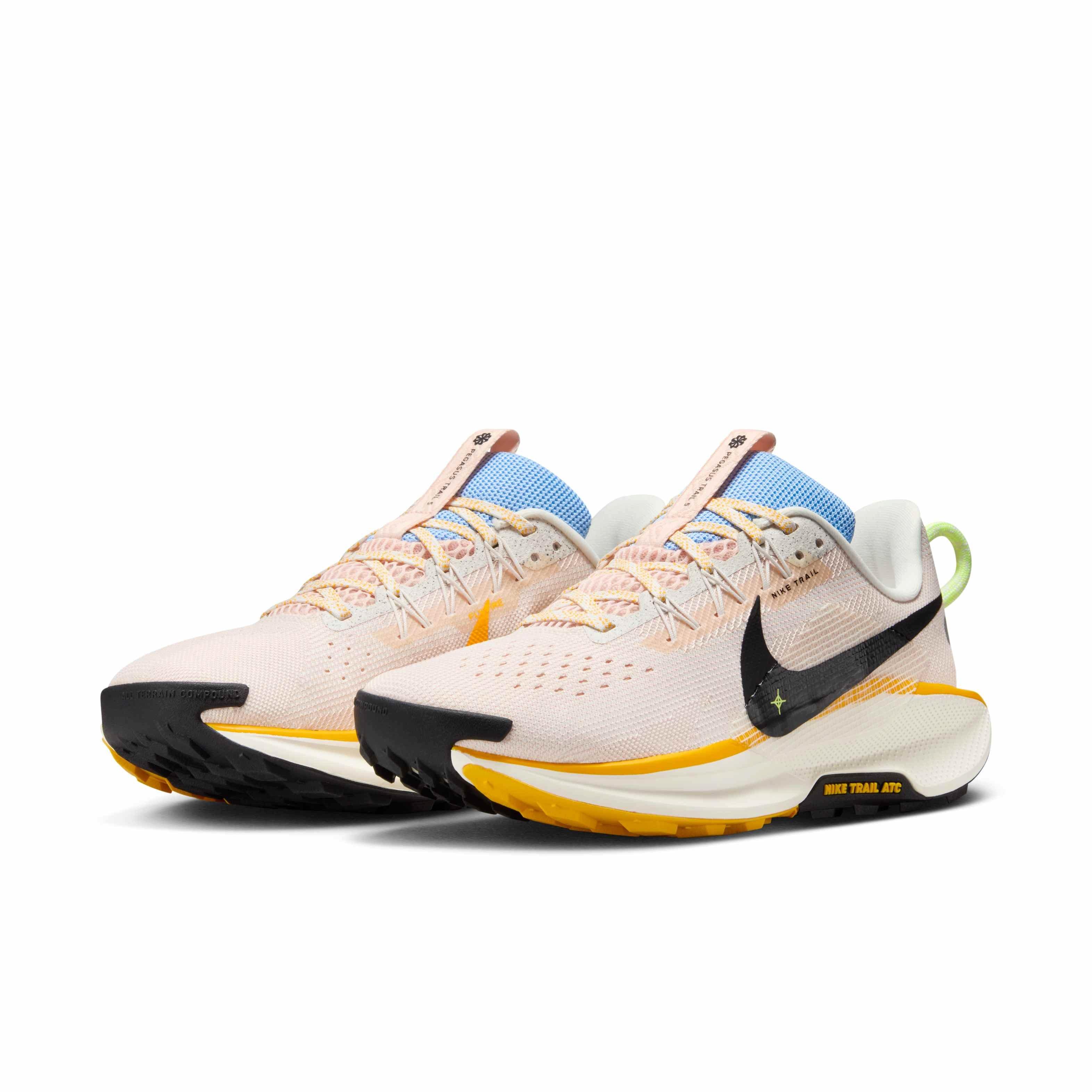 Nike Pegasus Trail 5 "Phantom/Washed Coral/University Gold/Black" Women's Trail Running Shoe - PHANTOM/CORAL/GOLD/BLACK Thumbnail View 3
