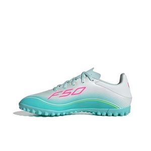adidas F50 Messi Club Turf "Ftwr White/Lucid Pink/Flash Aqua" Men's Soccer Shoe