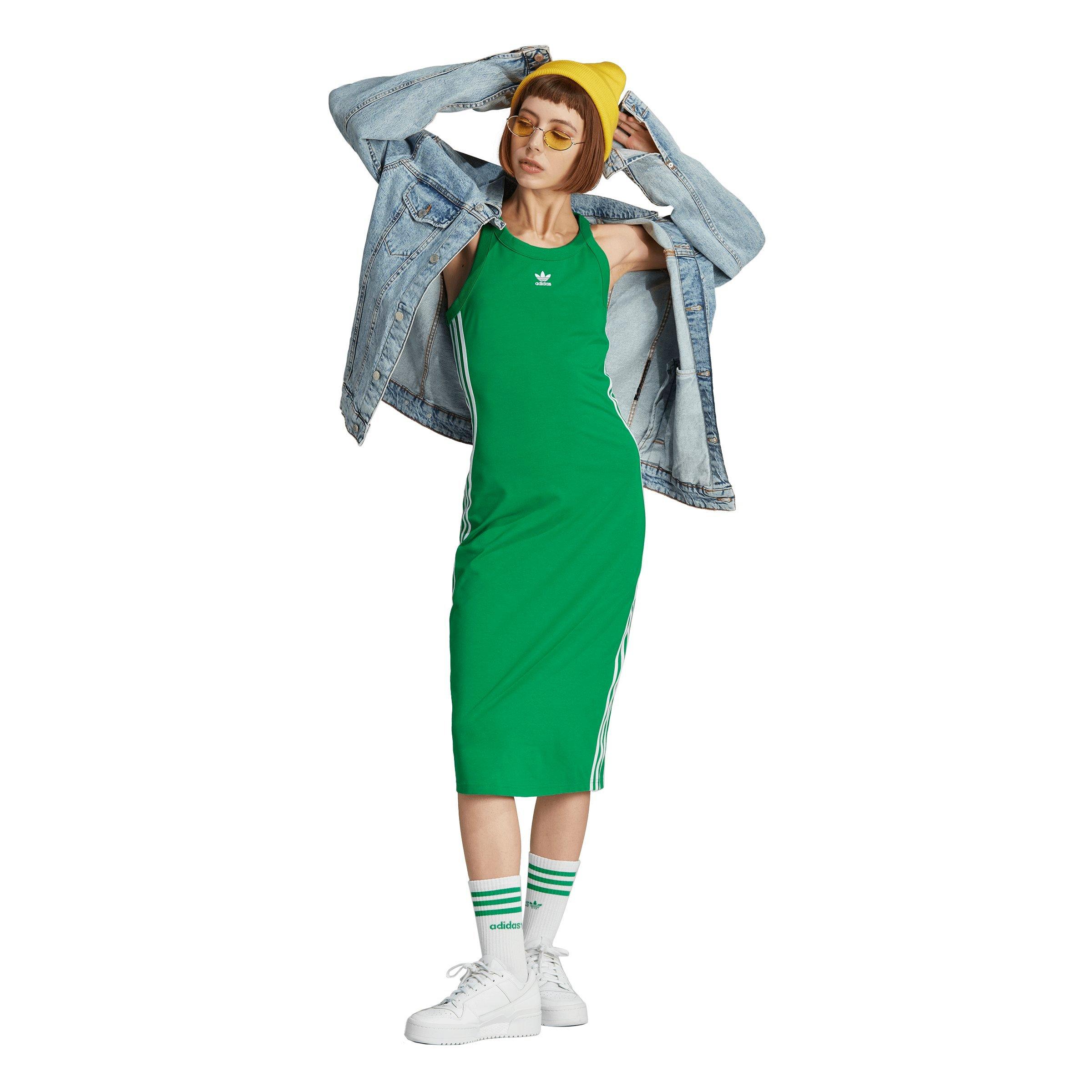 Nuevo significado Custodio terraza adidas Originals Women's Adicolor Classics 3-Stripes Long Tank Midi Dress -  Green