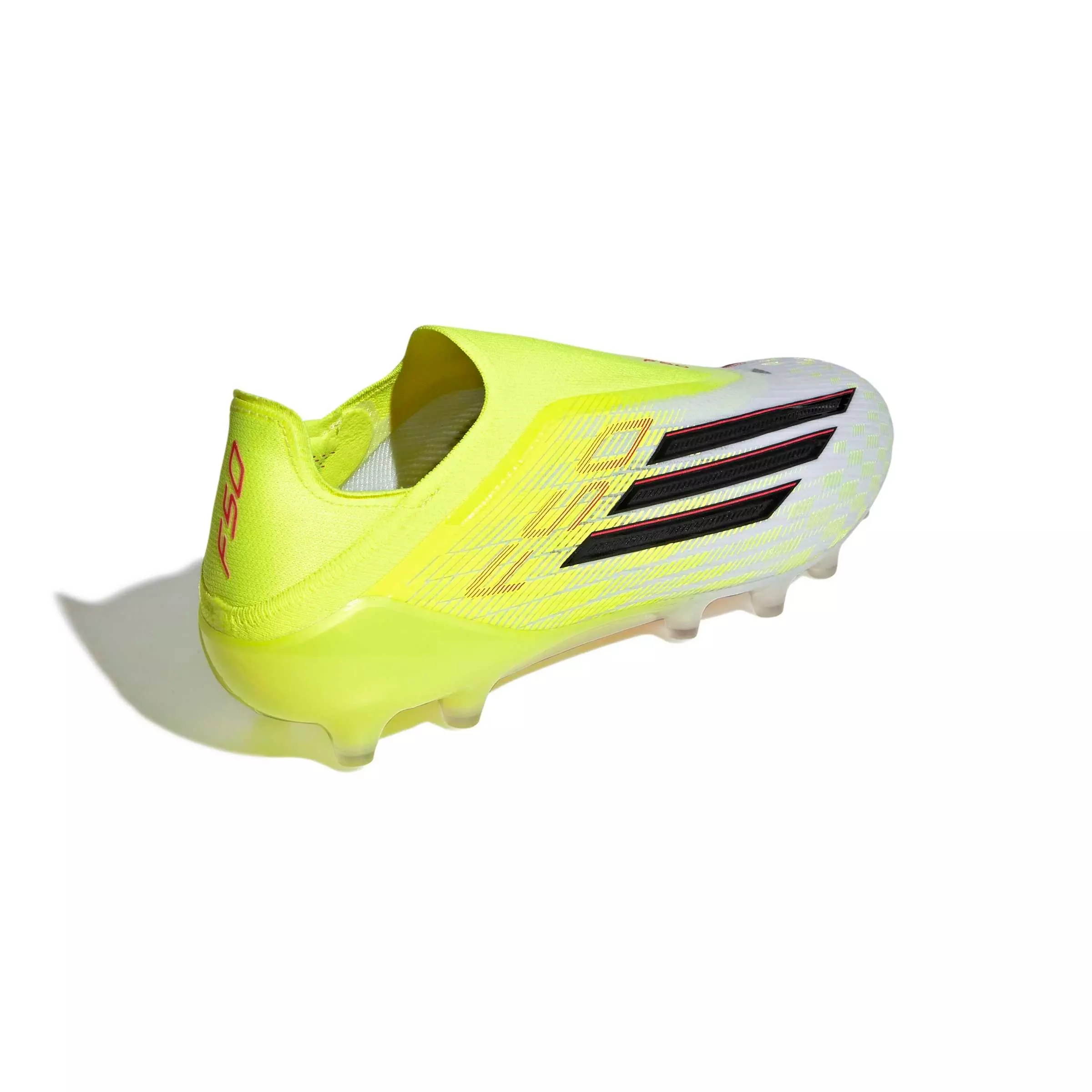 adidas F50 Elite Laceless AG "Team Solar Yellow 2/Core Black/Lucid Red" Men's Soccer Cleat - YELLOW/BLACK/RED